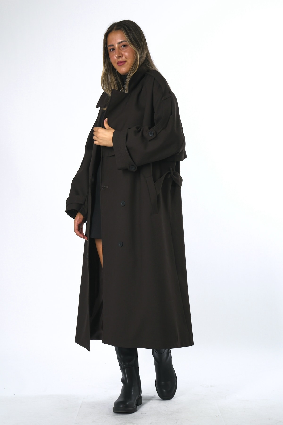 Abbra Kadın Oversize Astarlı Trenç