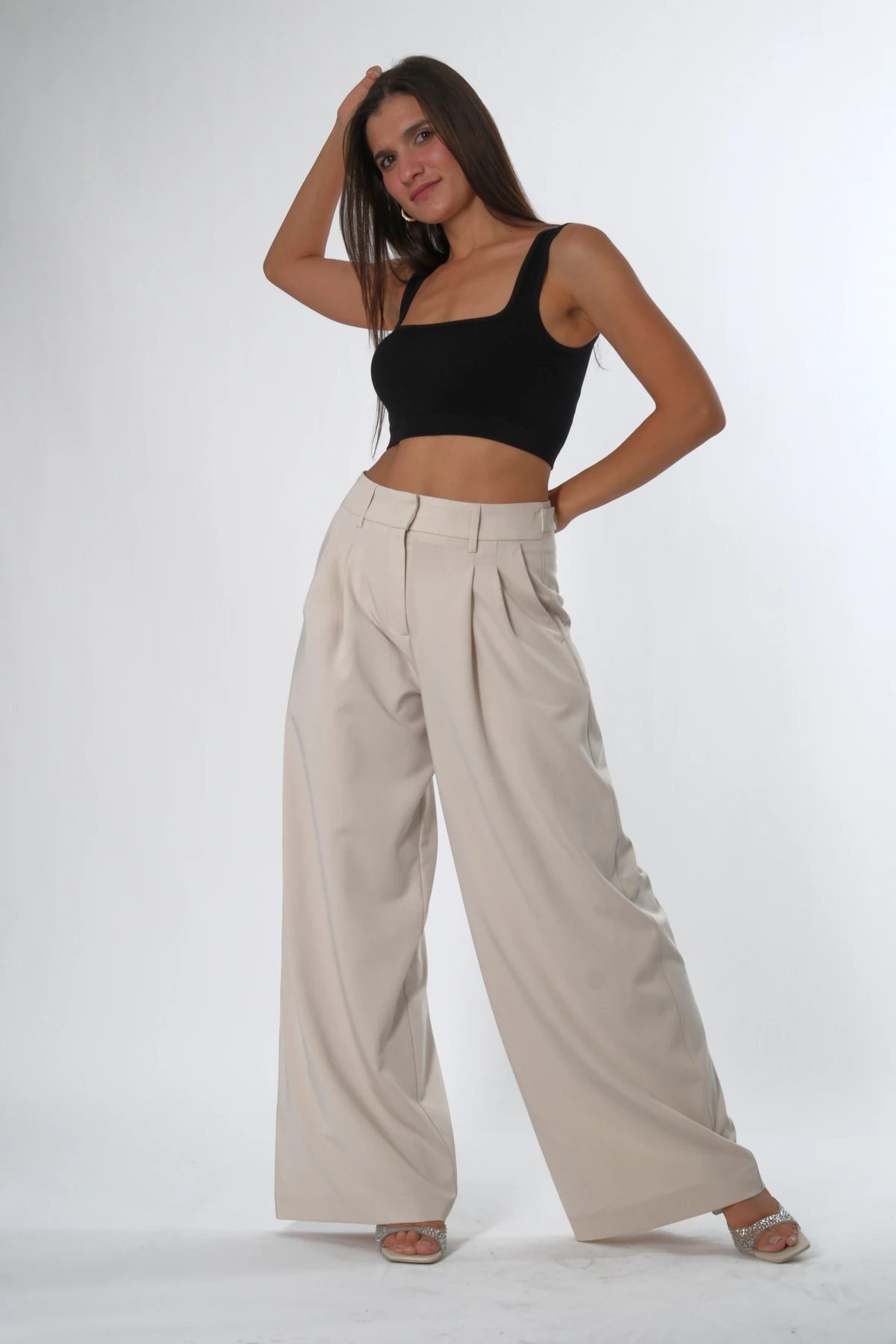 Abbra Kadın Ekstra Geniş Paça Ayarlanabilir Pantolon