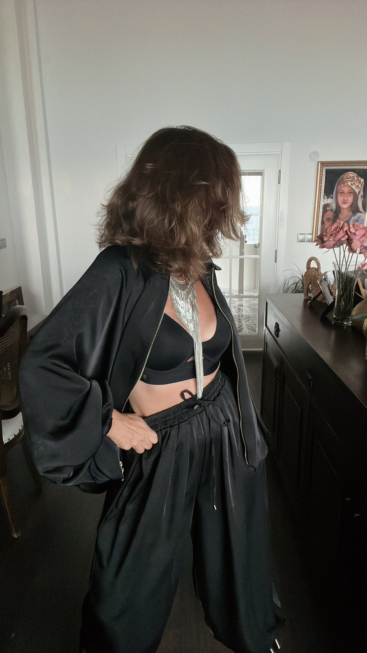 Abbra Kadın Beli Lastikli Bomber Şalvar Takım