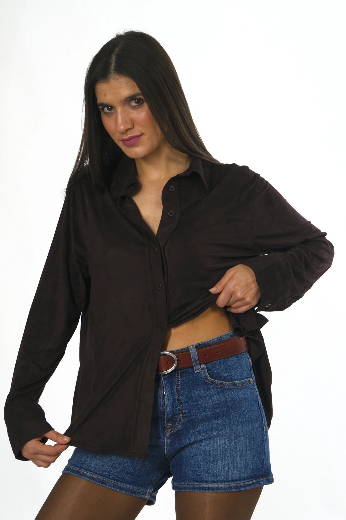 Abbra Kadın Süet Gömlek