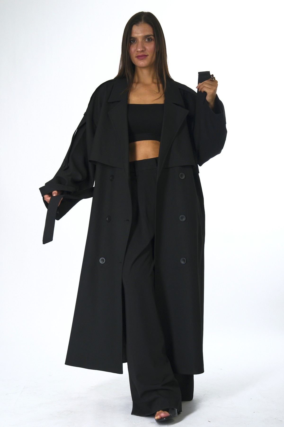 Abbra Kadın Oversize Astarlı Trenç