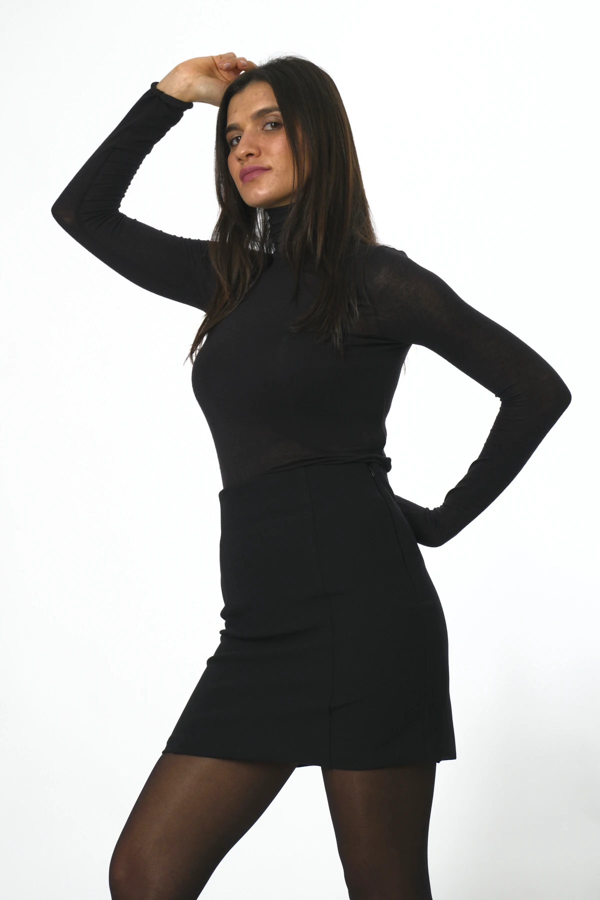 Abbra Kadın Astarlı Dikiş Detaylı Kalem Etek