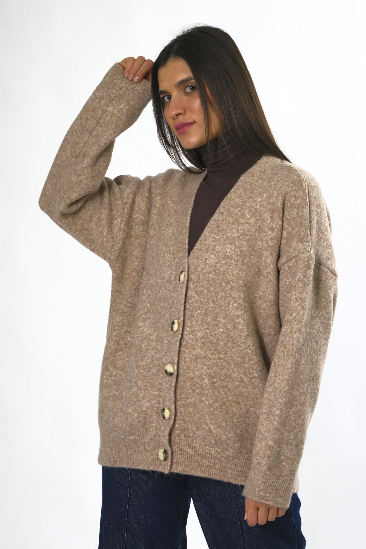 Abbra Kadın Oversize Triko Hırka