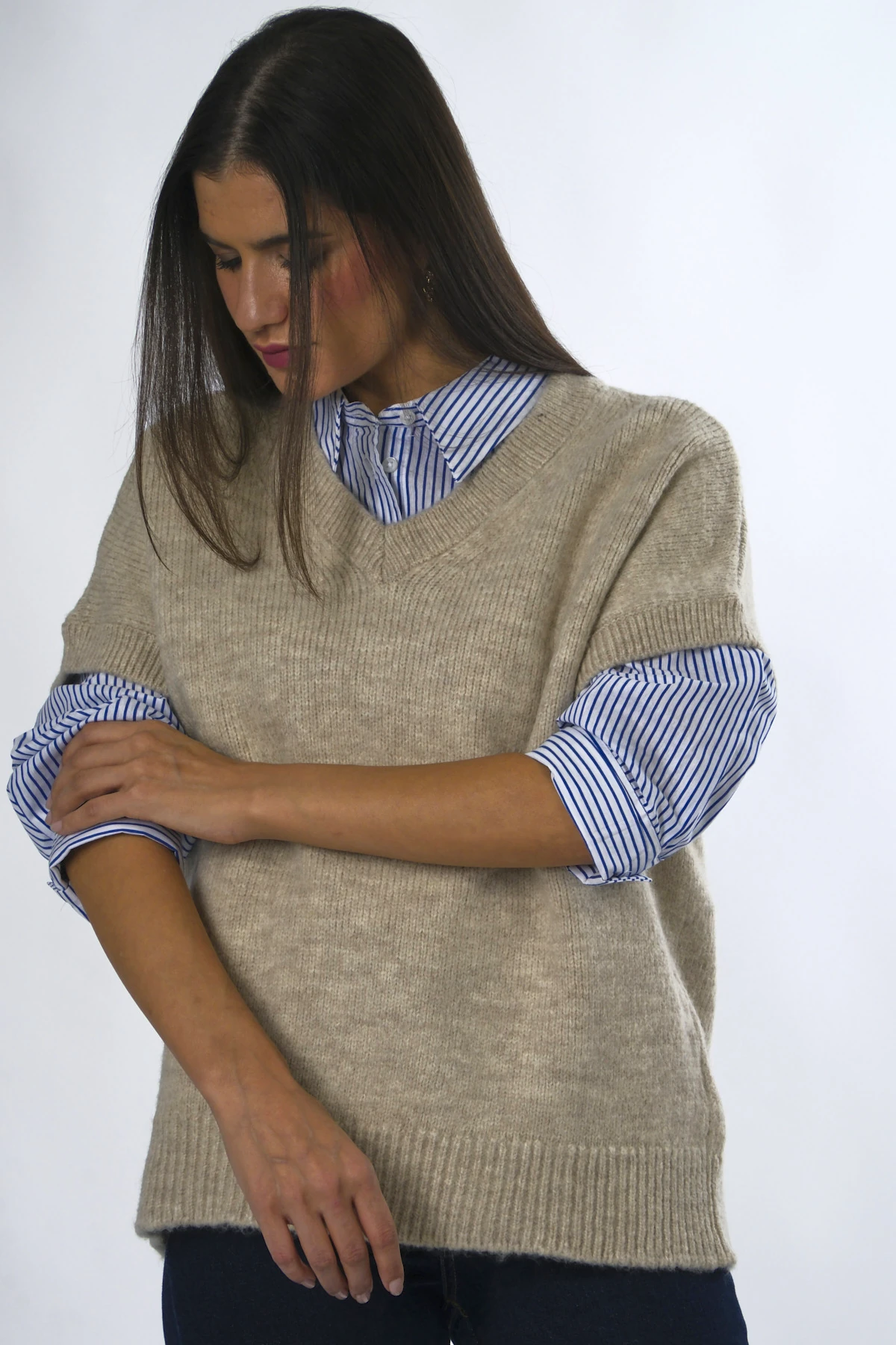 Abbra Kadın V Yaka Süveter