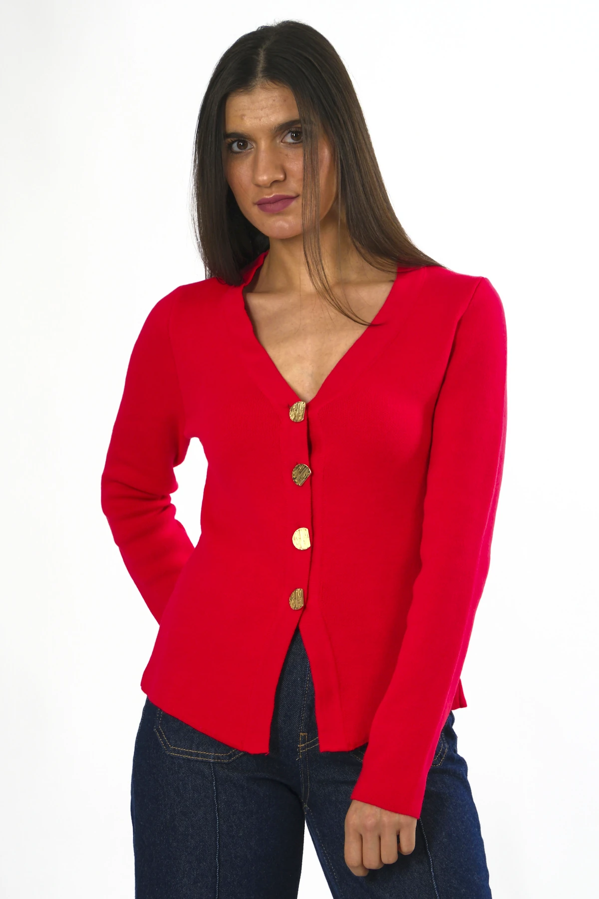 Abbra Kadın 4 Düğmeli Hırka