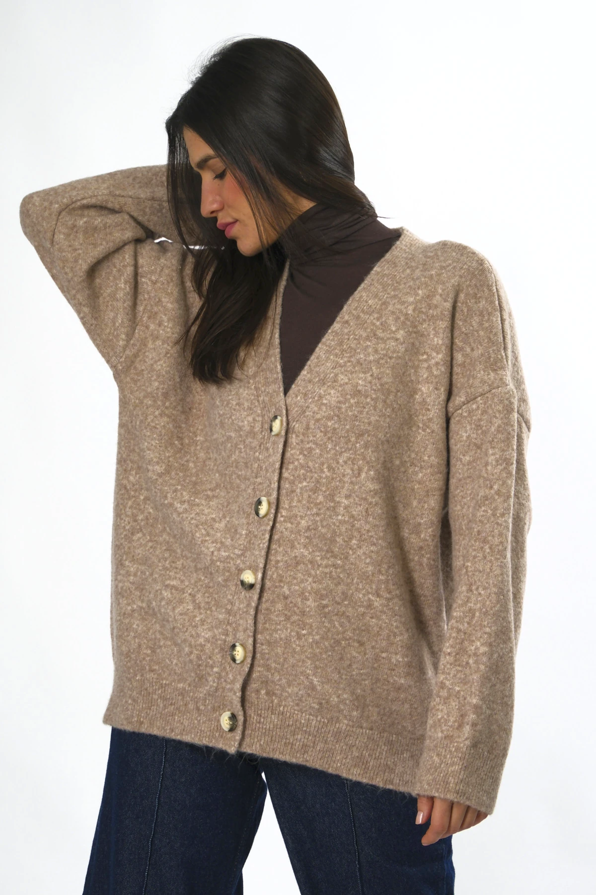 Abbra Kadın Oversize Triko Hırka