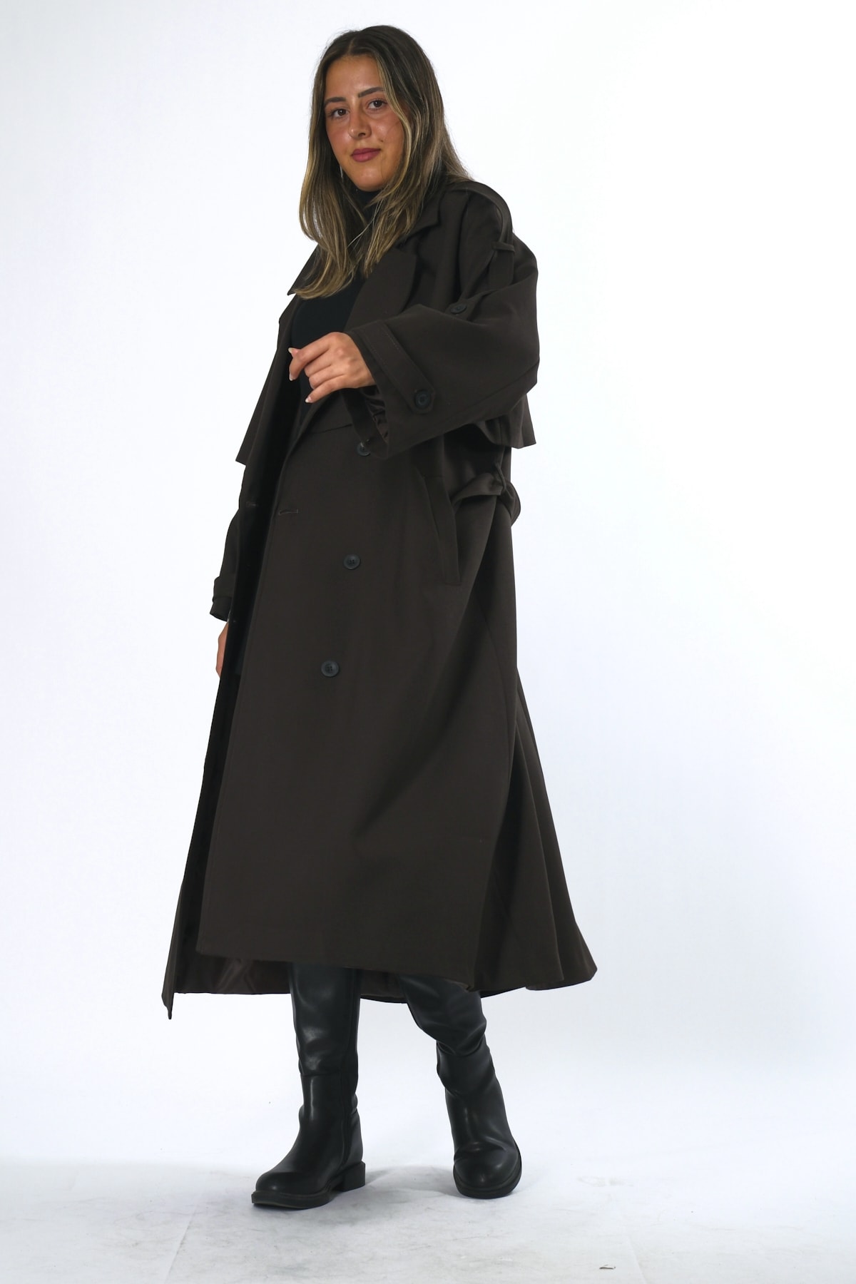 Abbra Kadın Oversize Astarlı Trenç