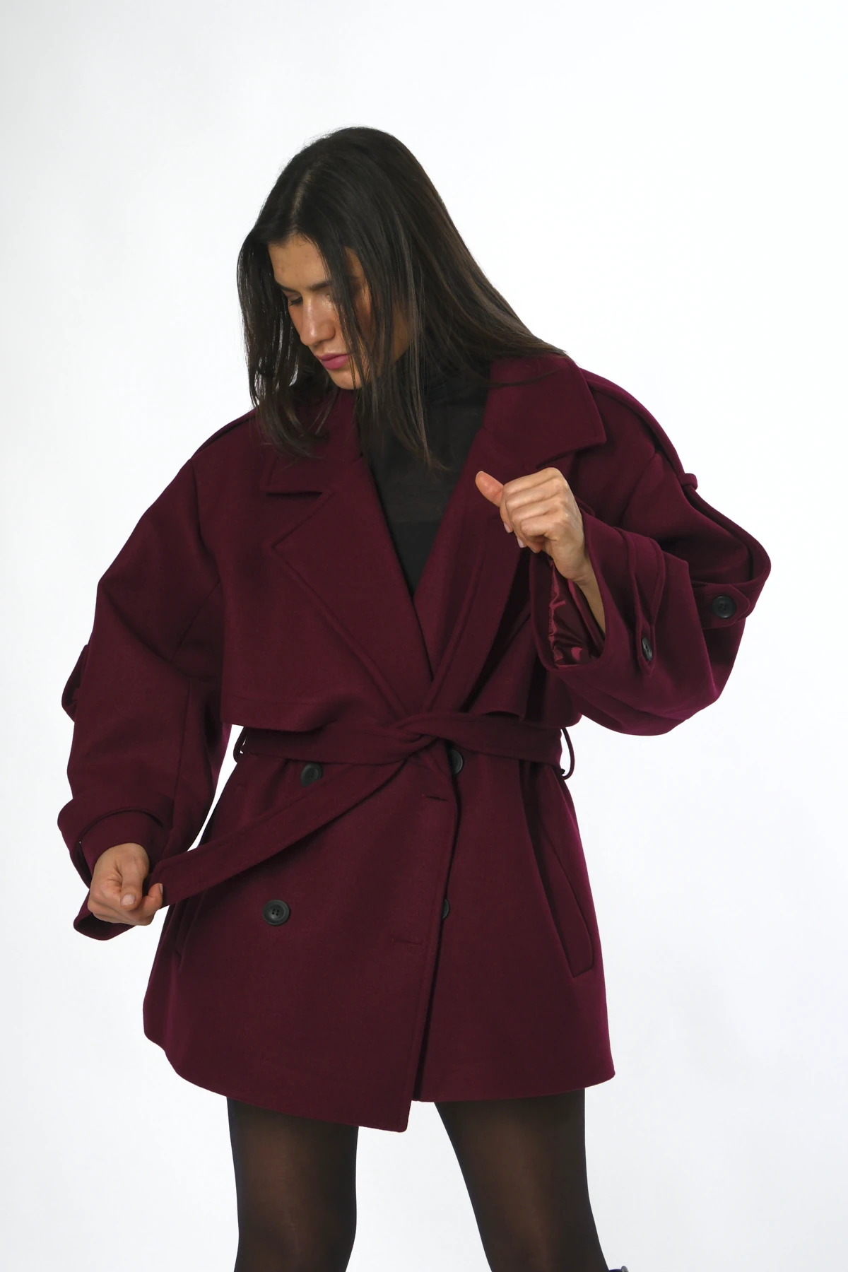 Abbra Kadın Astarlı Kısa Kaşe Kaban