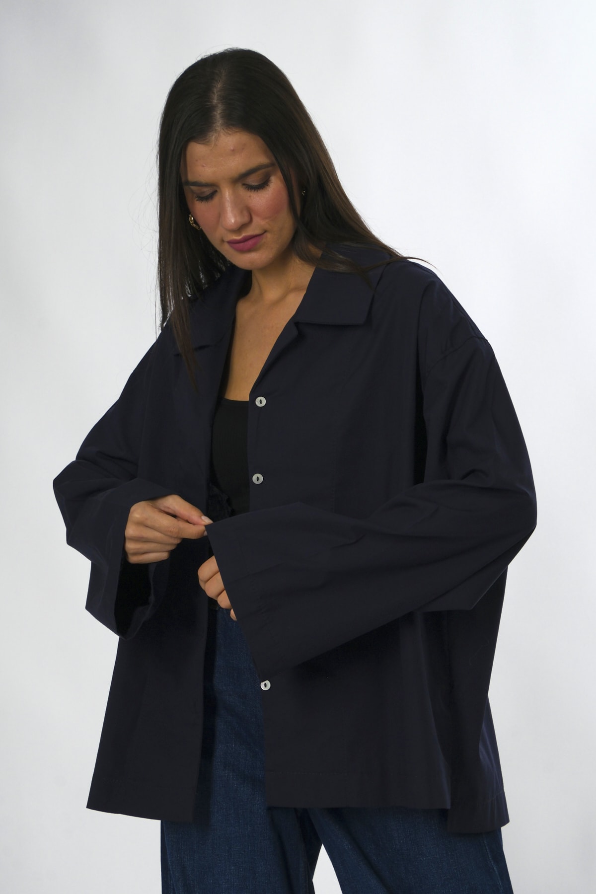Abbra Kadın %100 Pamuk Oversize Poplin Gömlek