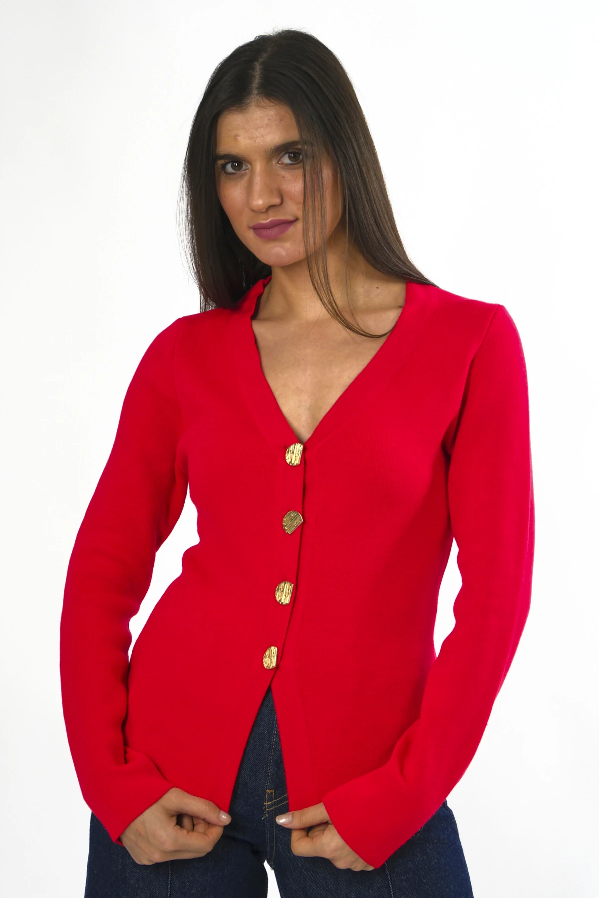 Abbra Kadın 4 Düğmeli Hırka