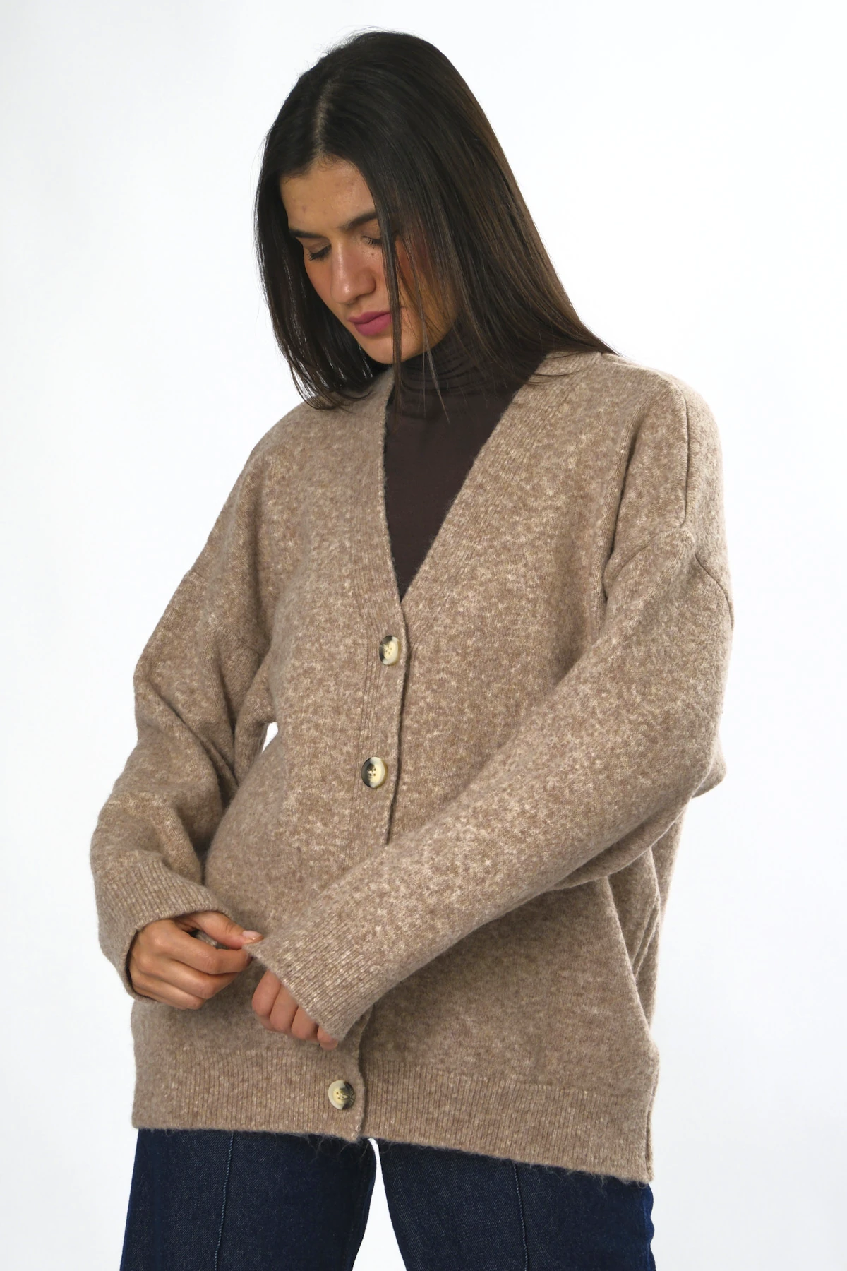 Abbra Kadın Oversize Triko Hırka