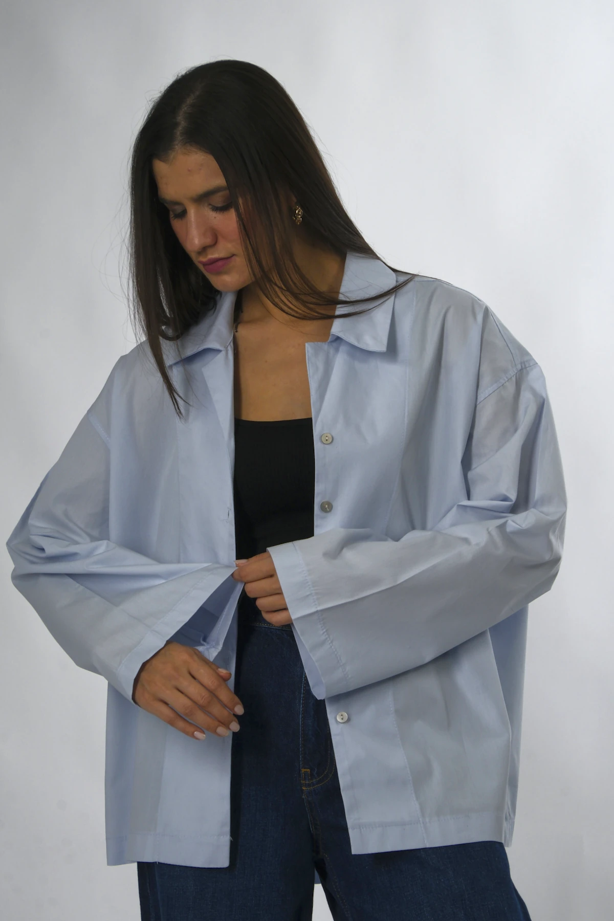 Abbra Kadın %100 Pamuk Oversize Poplin Gömlek
