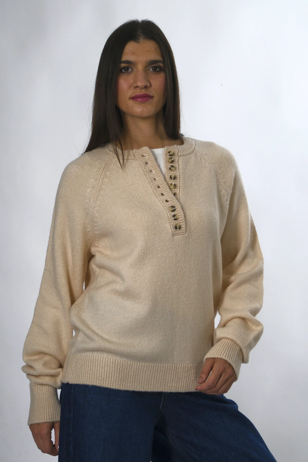 Abbra Kadın Patlı Düğmeli Kazak