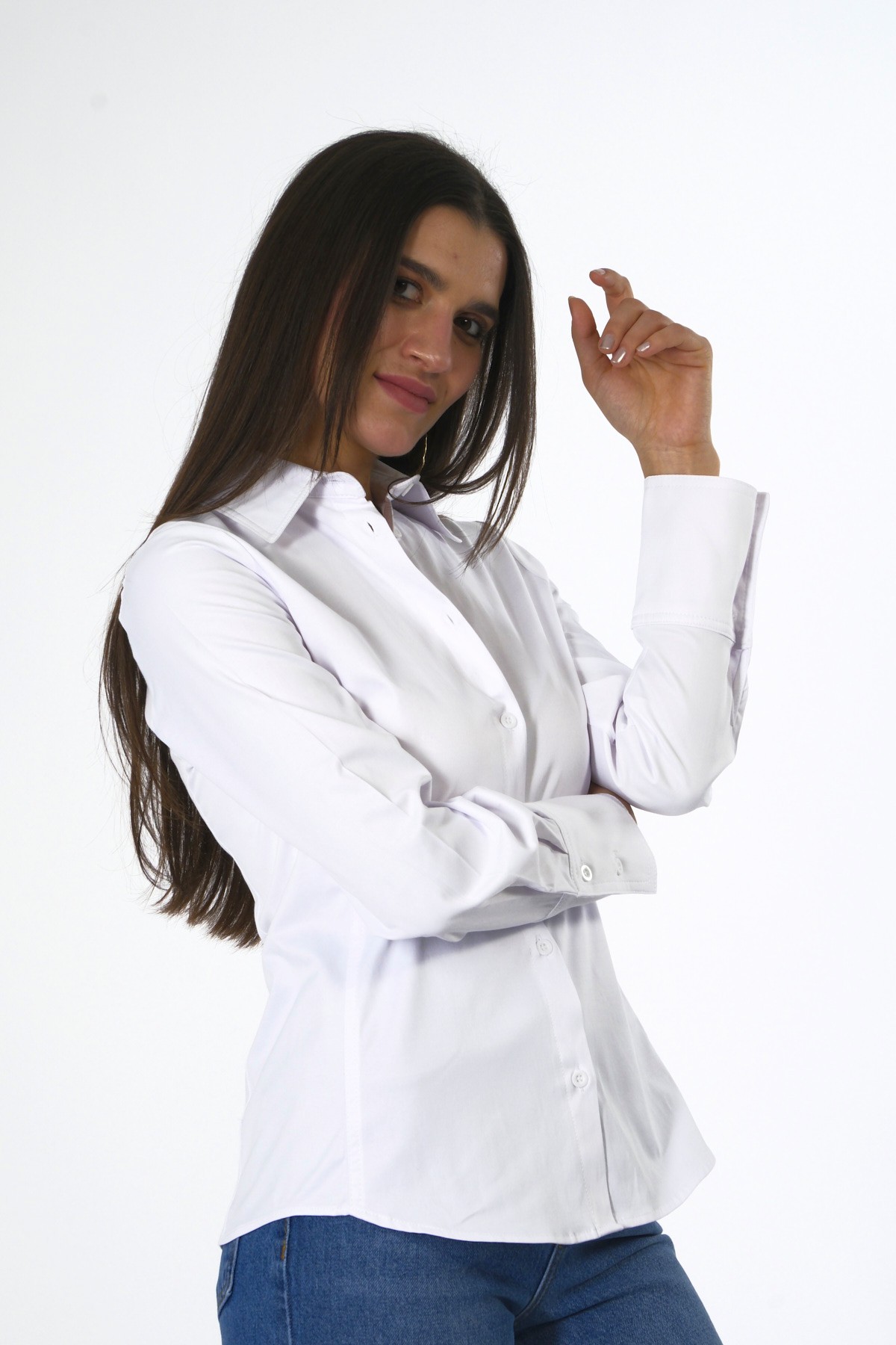 Abbra Kadın Slim Fit Gömlek