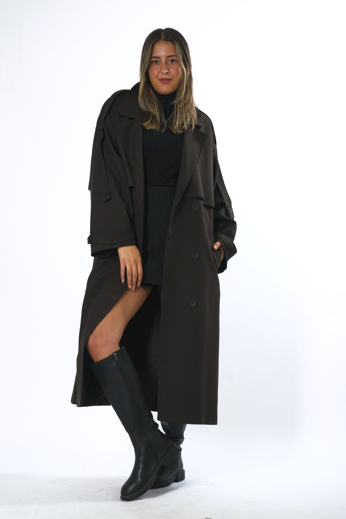 Abbra Kadın Oversize Astarlı Trenç