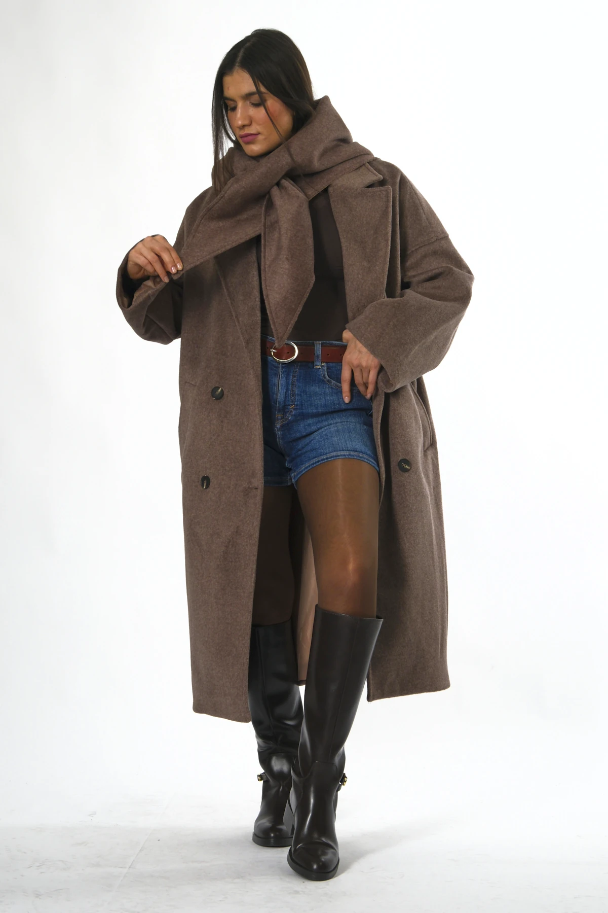 Abbra Kadın Şallı Astarlı Kaban