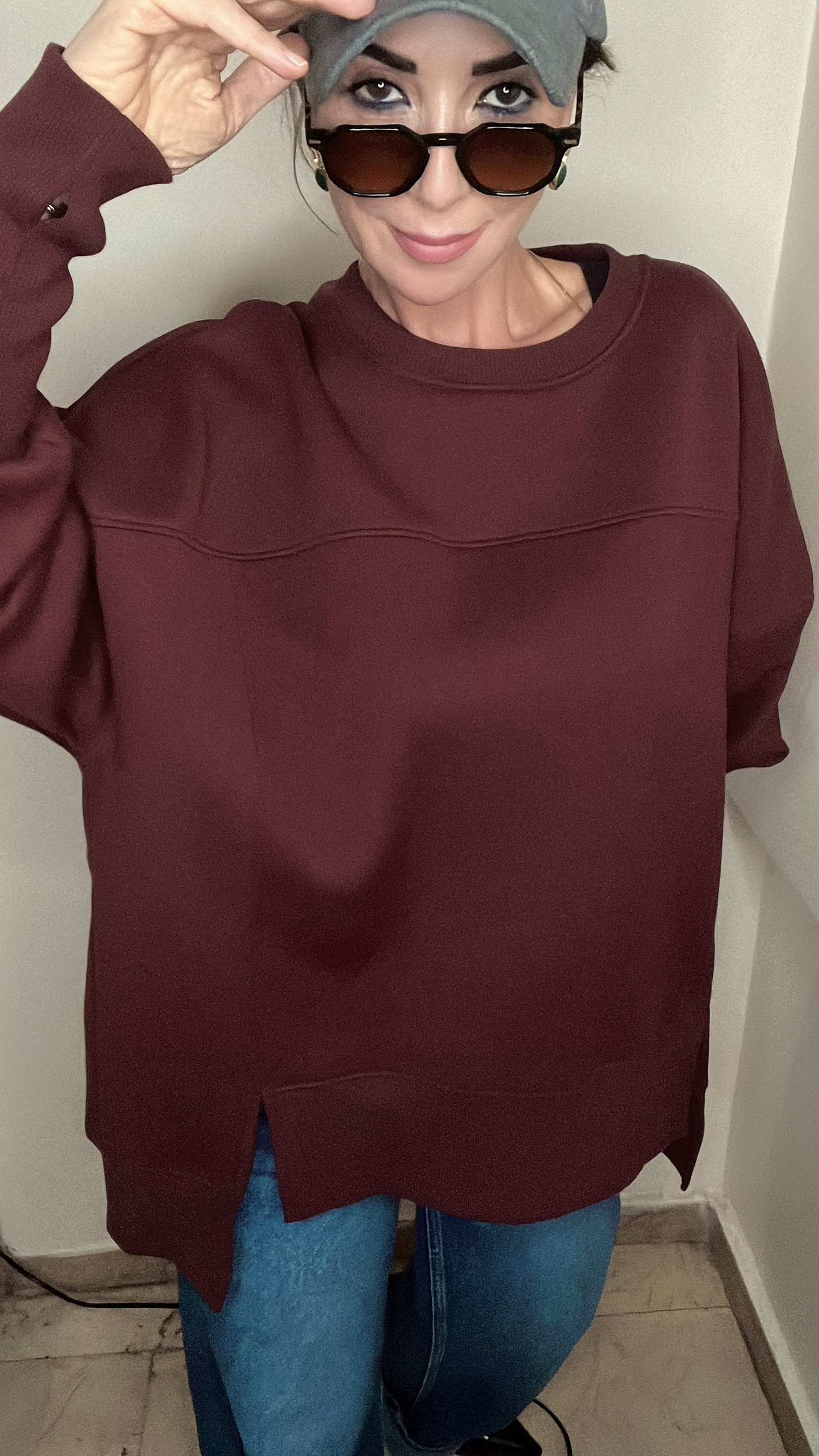 Abbra Kadın Oversize Sweatshirt