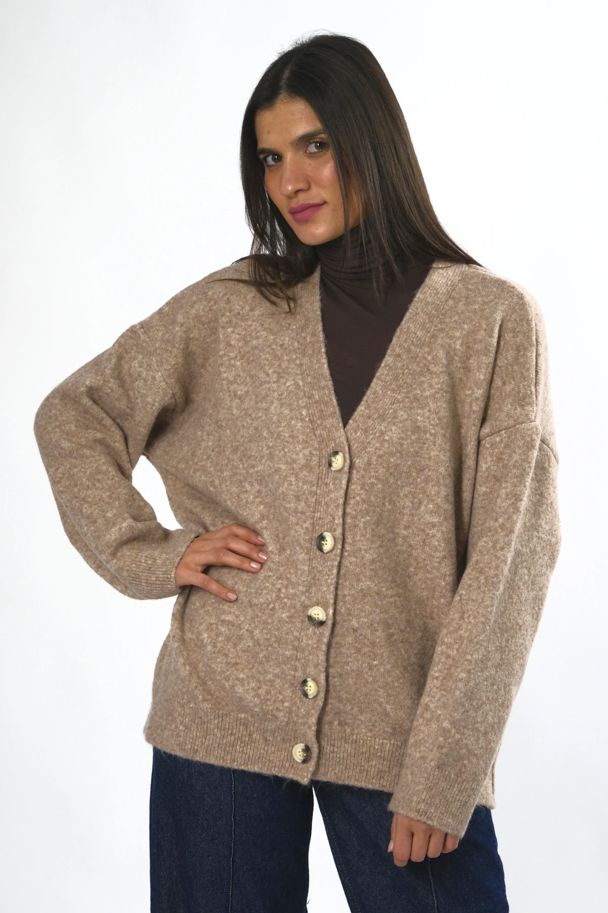 Abbra Kadın Oversize Triko Hırka