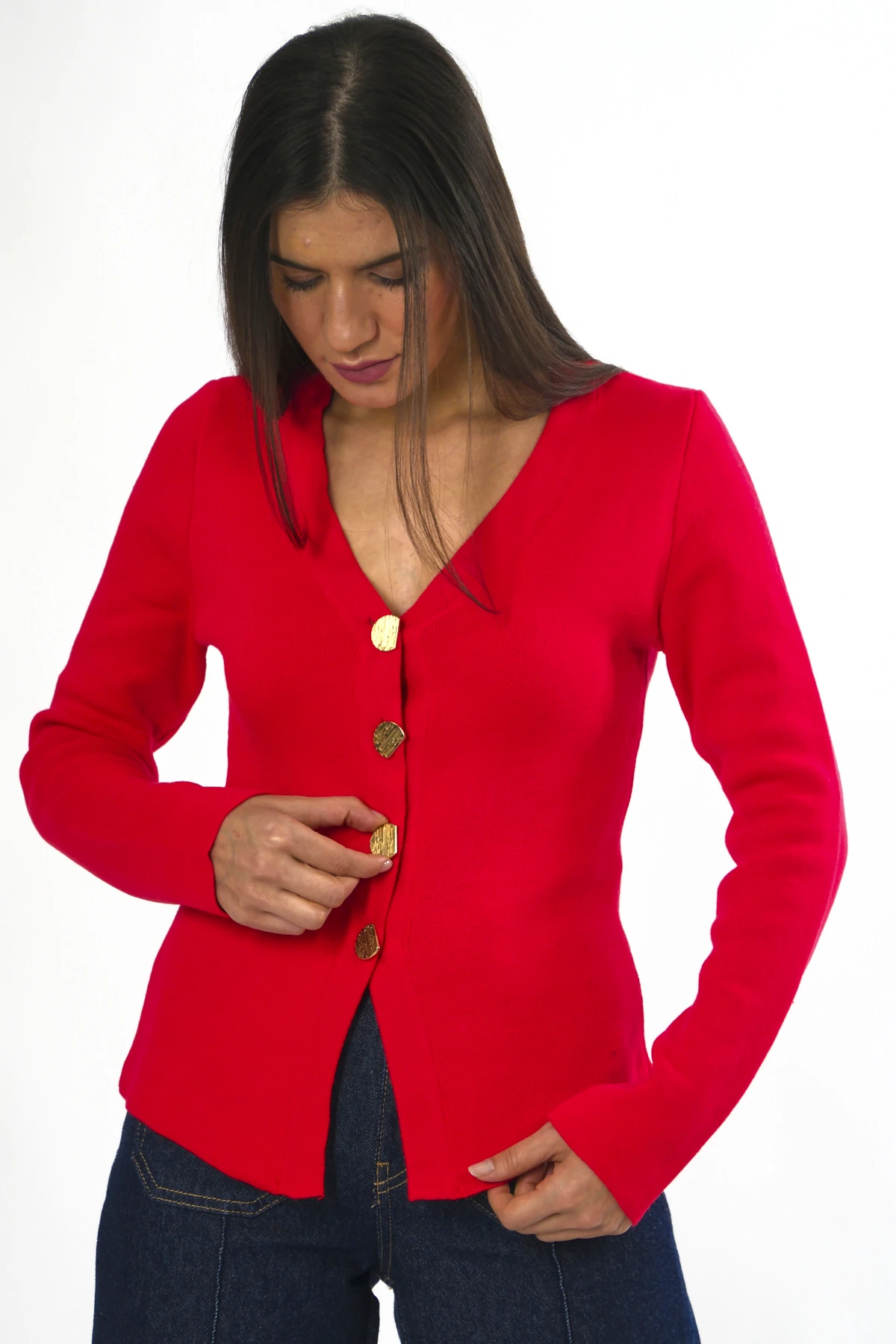 Abbra Kadın 4 Düğmeli Hırka