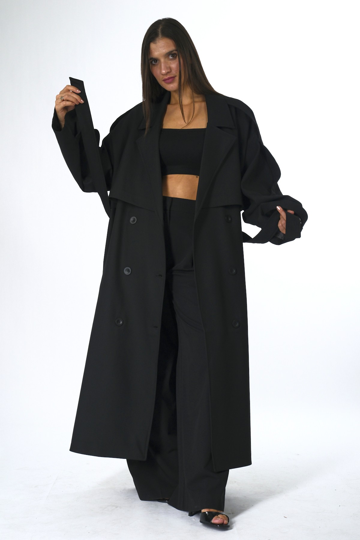Abbra Kadın Oversize Astarlı Trenç