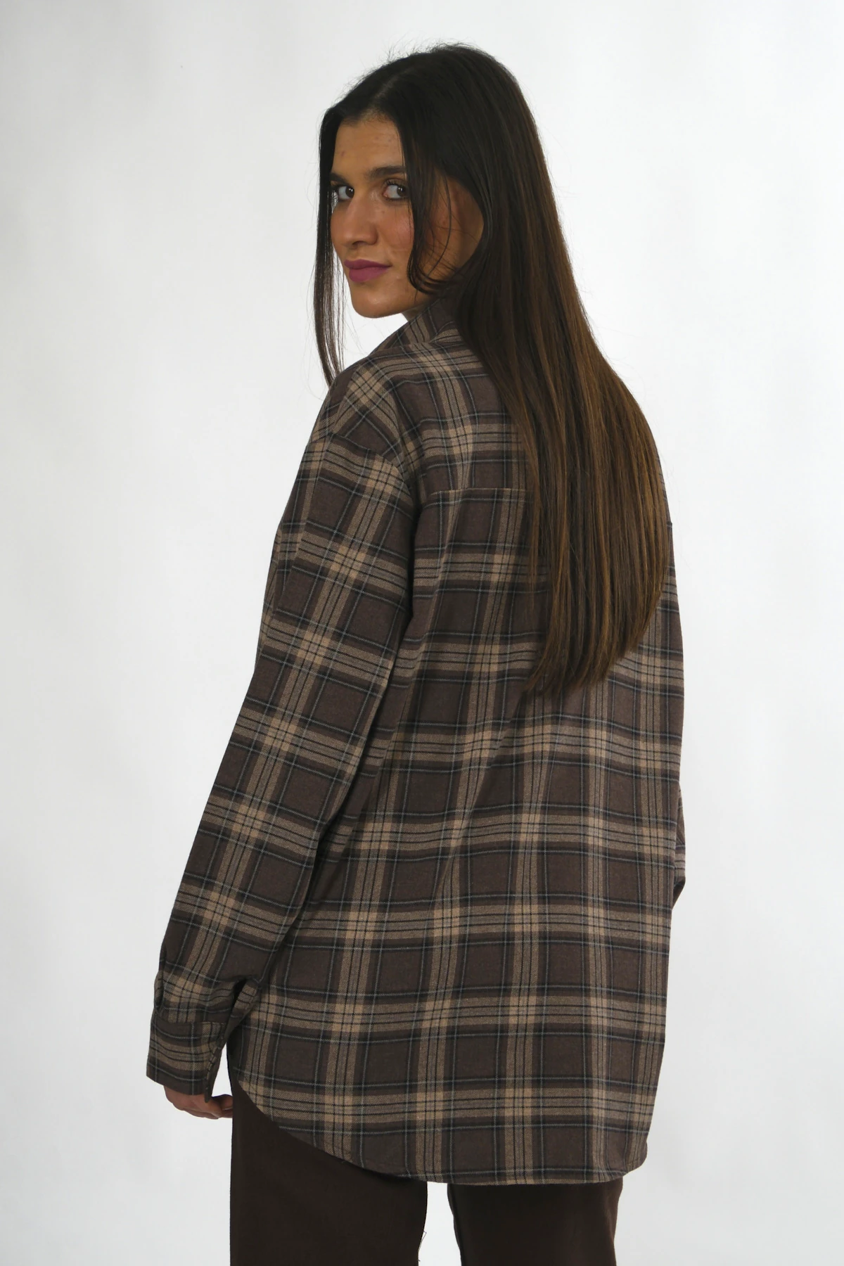 Abbra Kadın Oduncu Gizli Düğmeli Gömlek