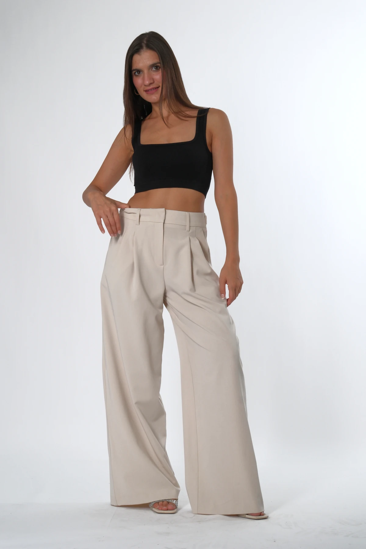 Abbra Kadın Ekstra Geniş Paça Ayarlanabilir Pantolon