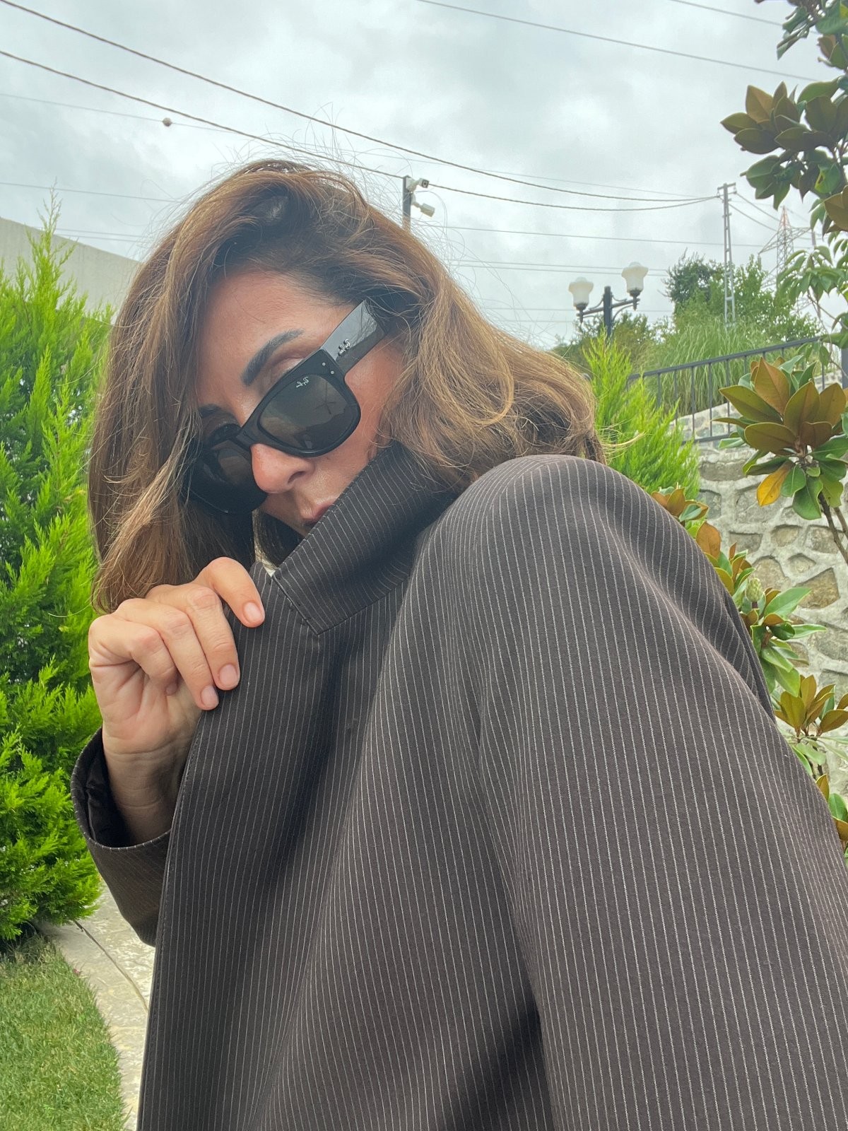 Abbra Kadın Çizgili Blazer Ceket 