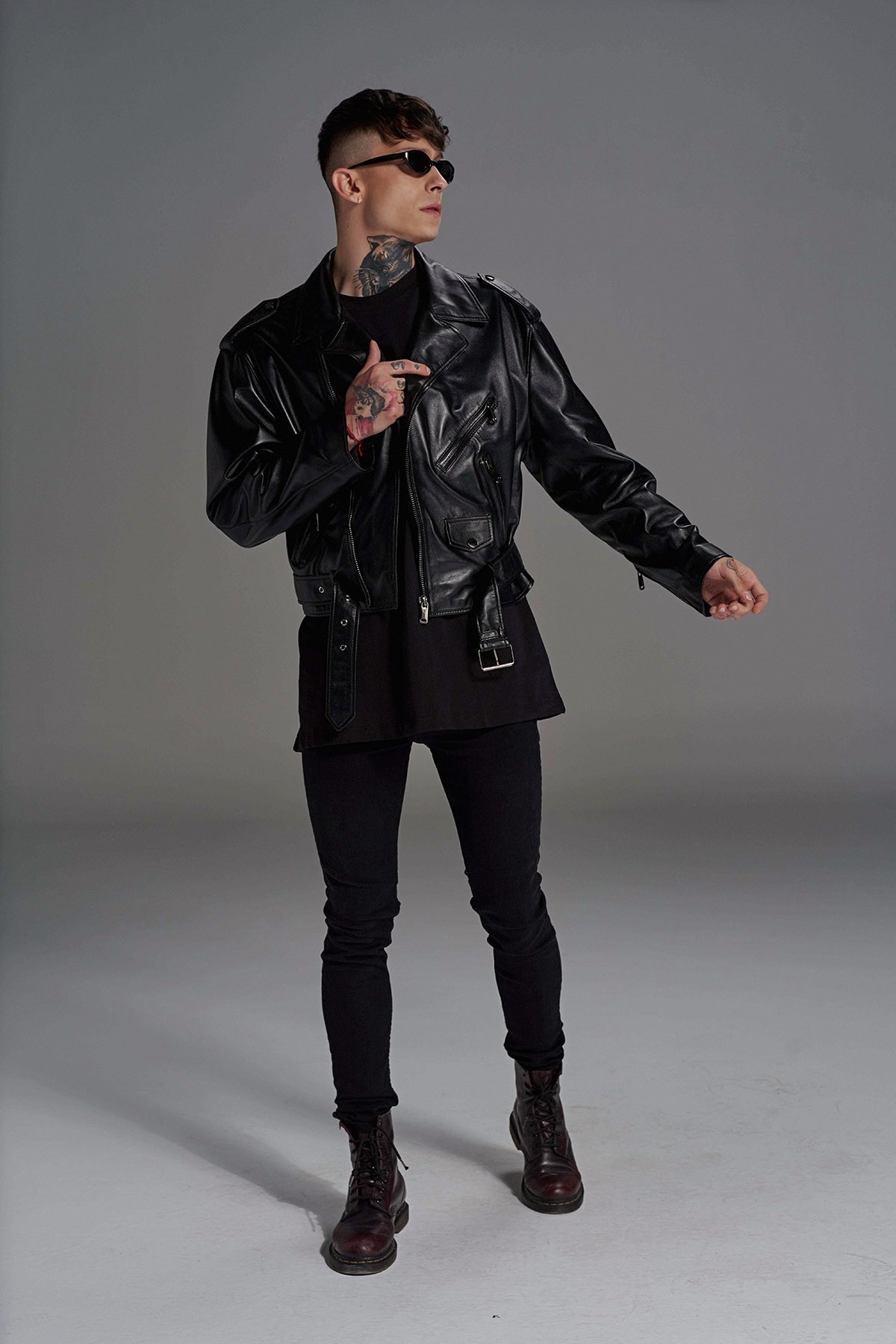 CHRISTIANA Never Lost Leather Biker Jacket