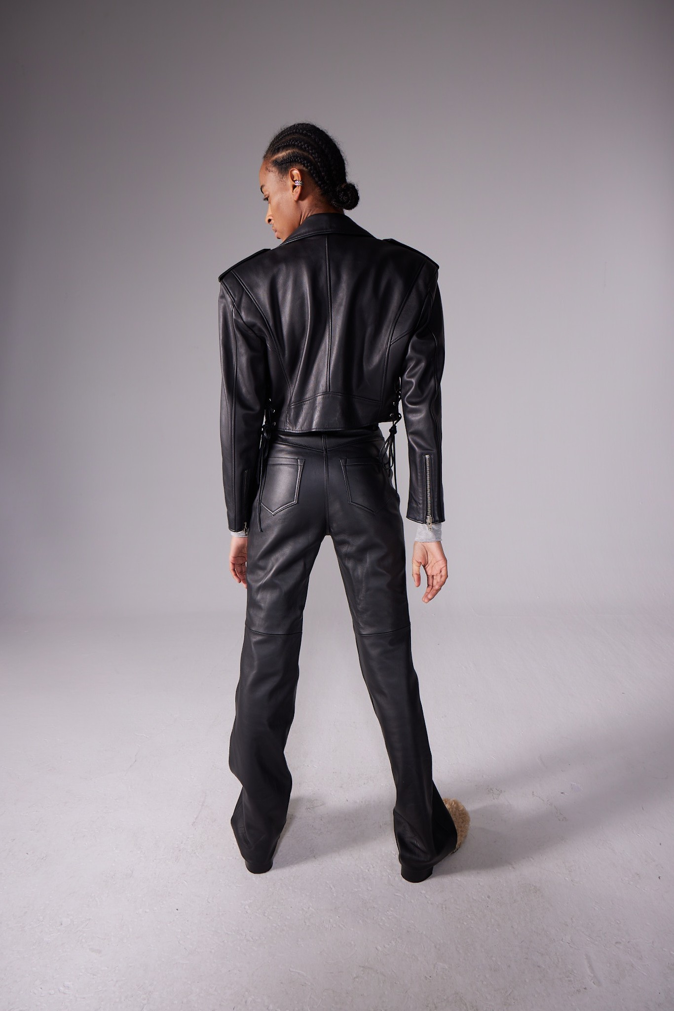 ABOUT YOU Regular Black Leather Pant