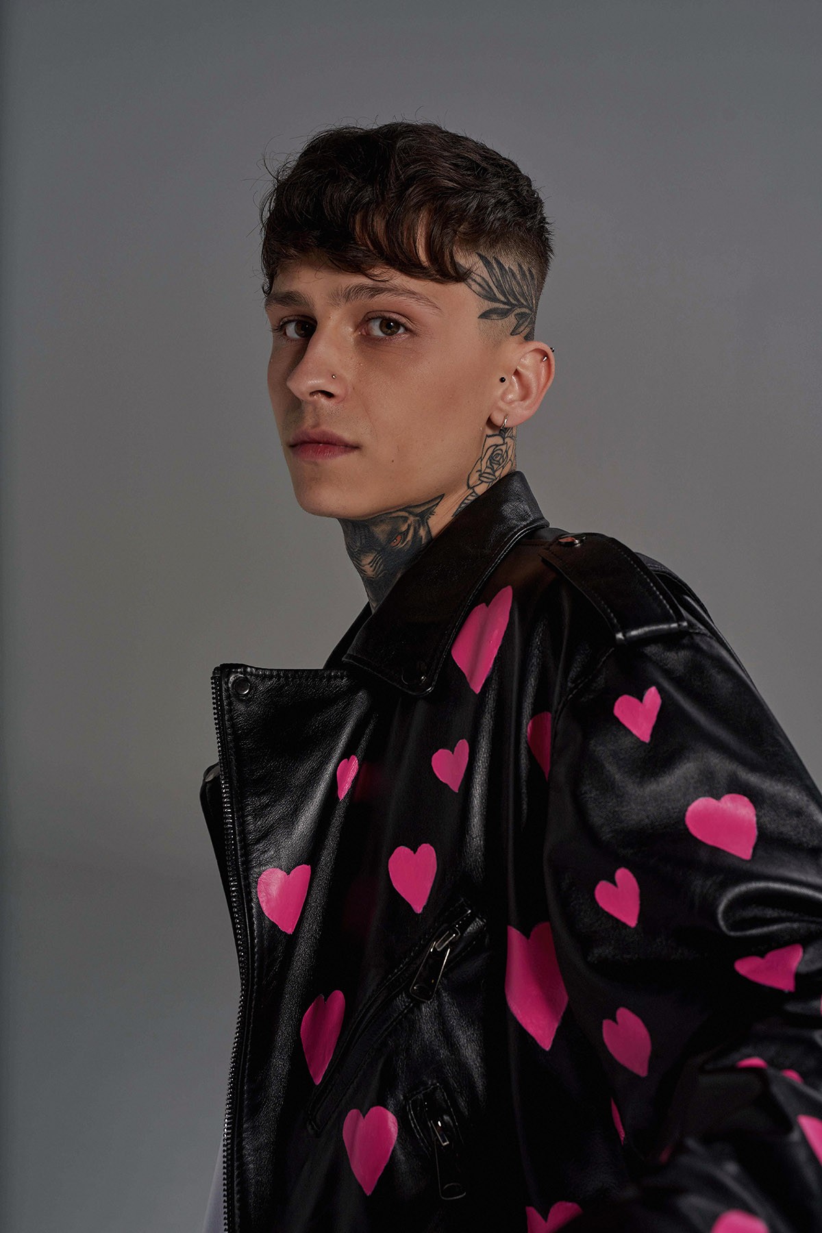 TOKYO Heart Unisex Short Leather Biker Jacket