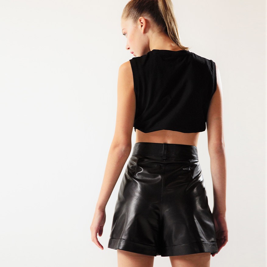 Black Leather Short 