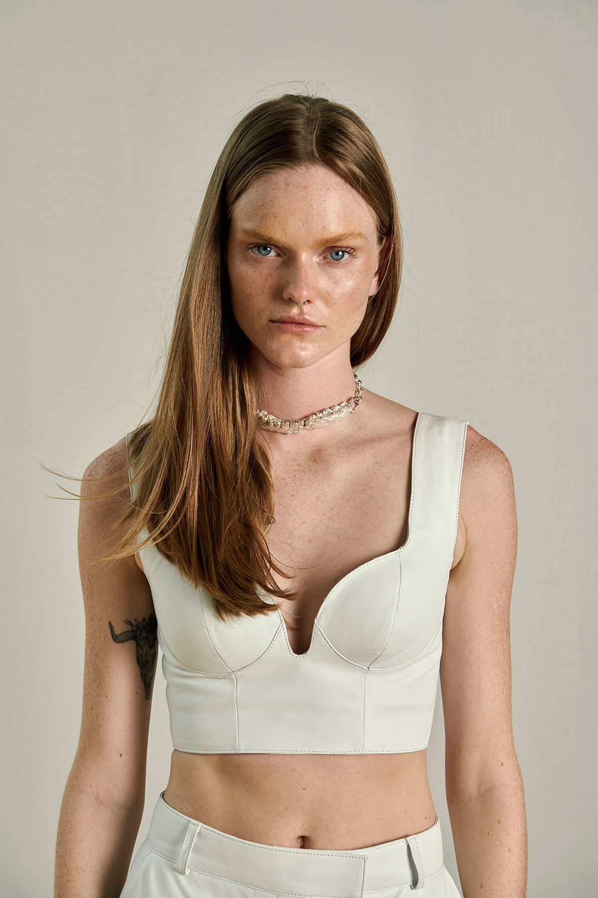 NOBODY White Leather Bustier