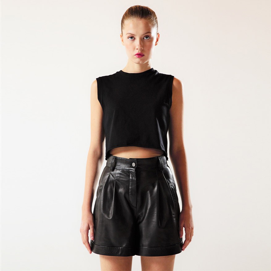Black Leather Short 