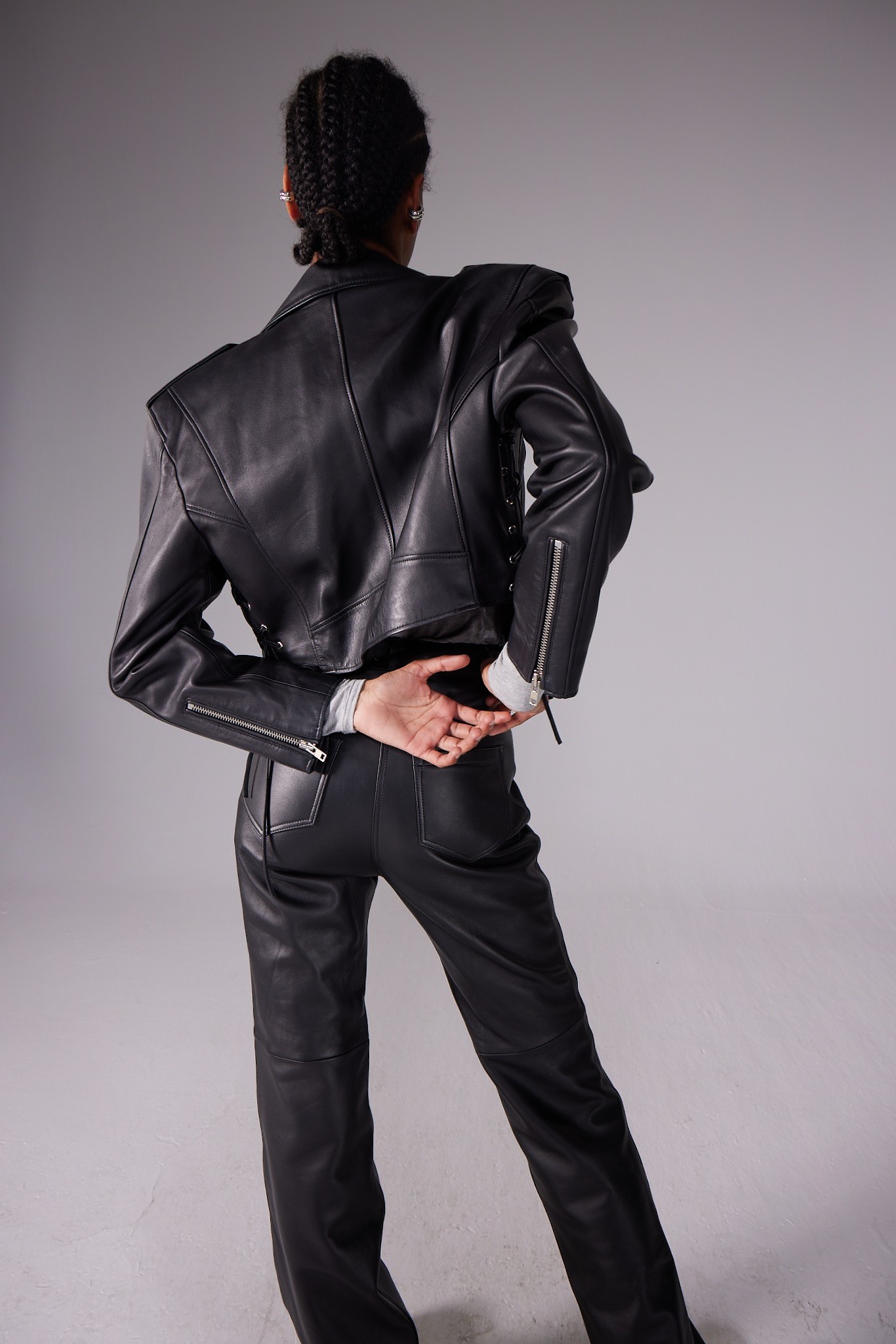 ABOUT YOU Regular Black Leather Pant