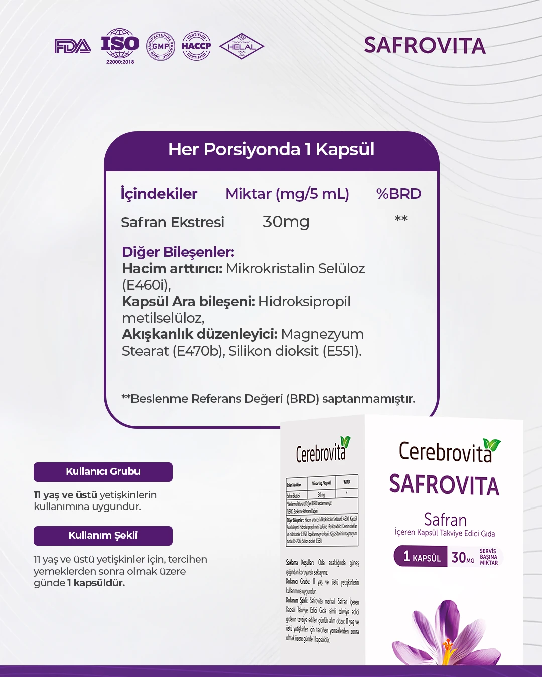 Safrovita Safran Ekstresi Kapsül