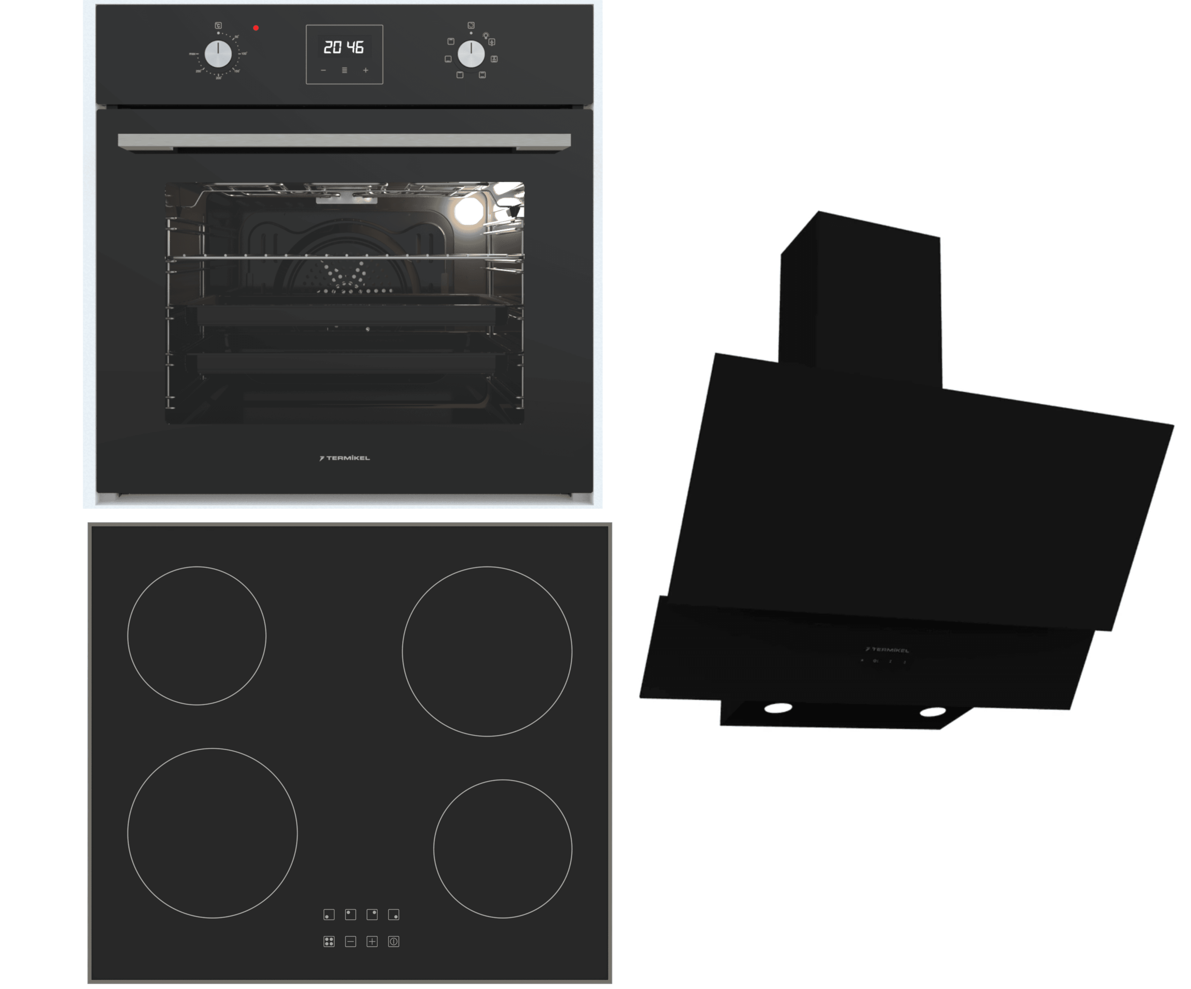 Termikel Ankastre Set (BO O64D5C B + BH B64E1 B + CH C6532C BB)