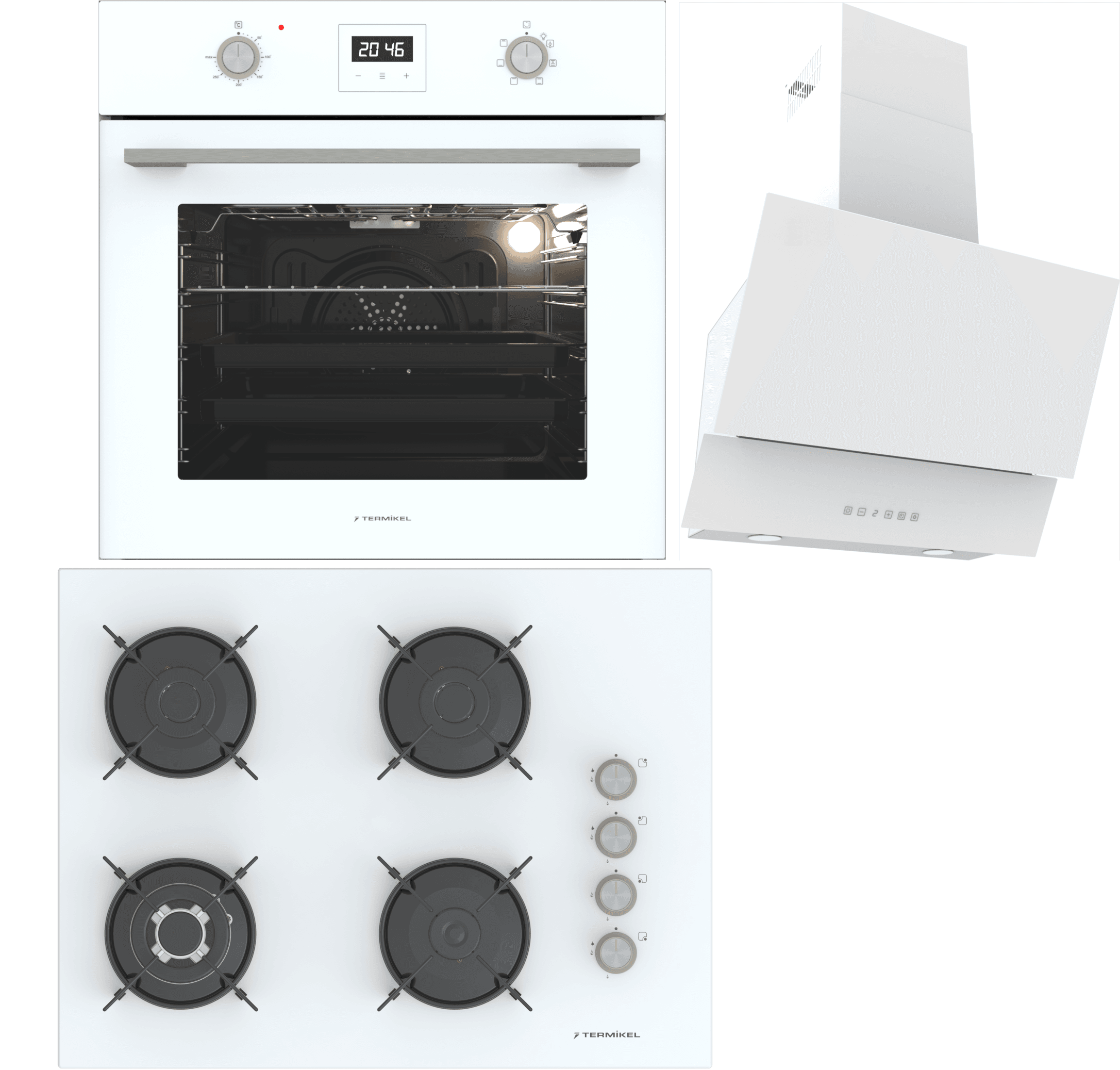Termikel Ankastre Set (BO O64D5C W + BH P7194C W + ARGEMON WW60)