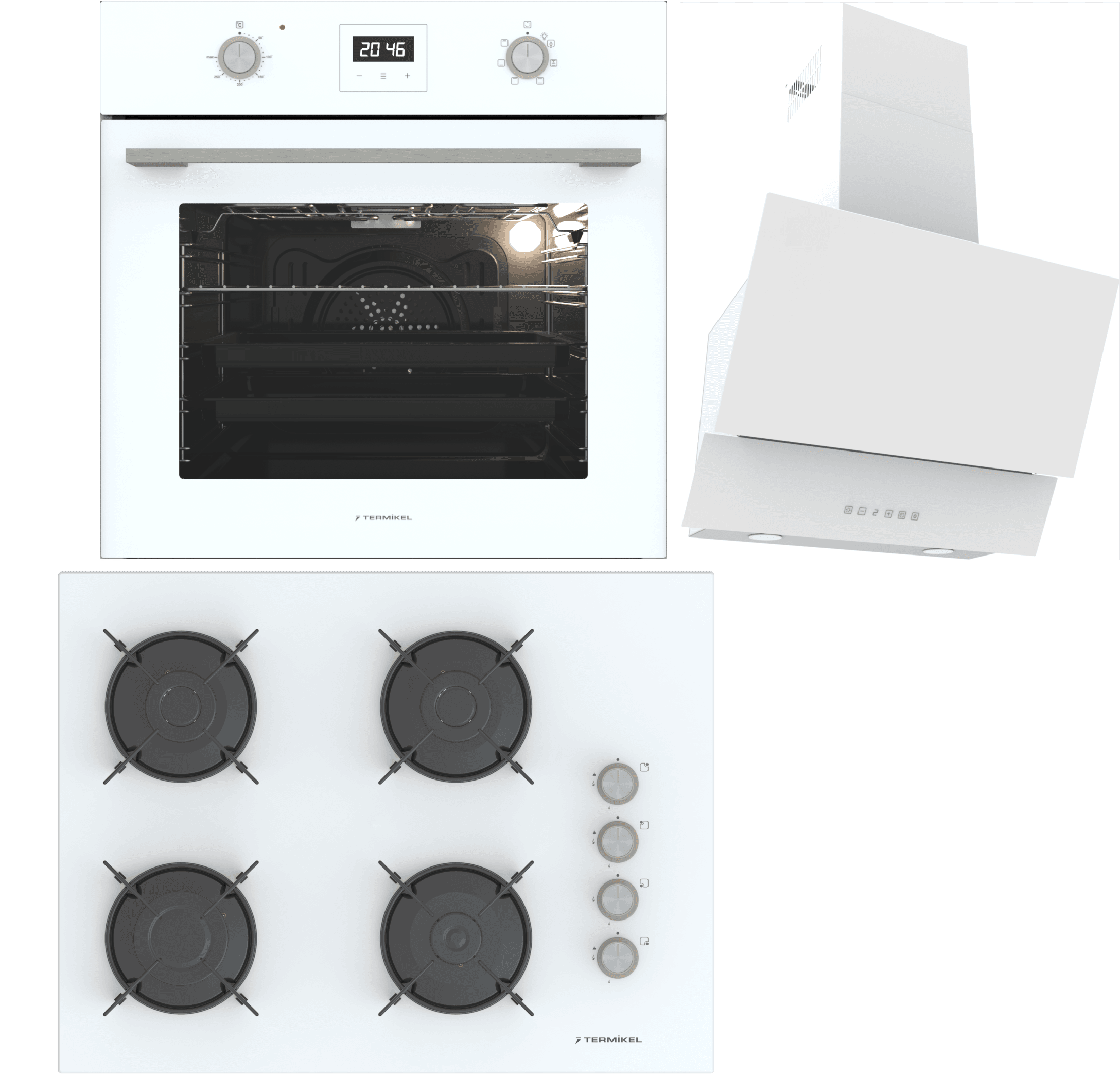 Termikel Ankastre Set (BO O64D5C W + BH P7144C W + ARGEMON WW60)