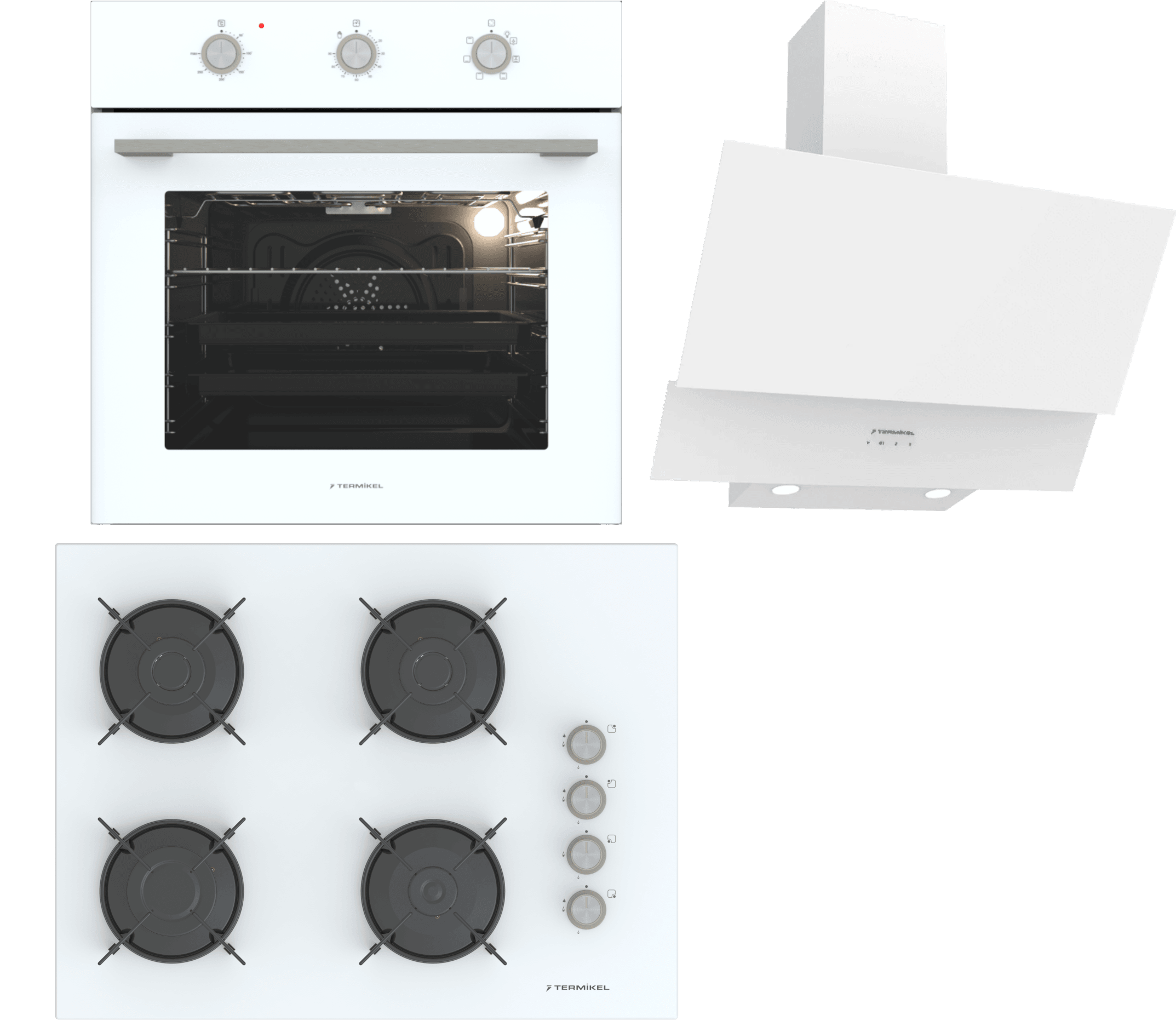 Termikel Ankastre Set (BO O6435C W + BH P7144C W + CH C6532C WW)