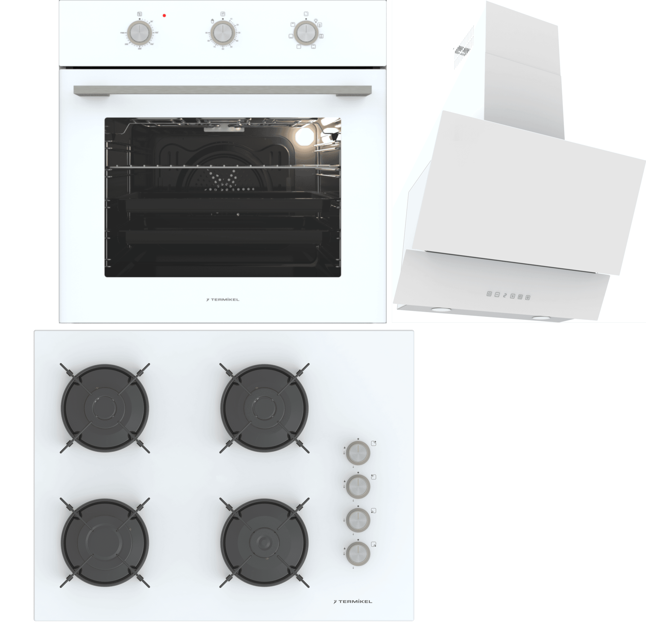 Termikel Ankastre Set (BO O6435C W + BH P7144C W + ARGEMON WW60)