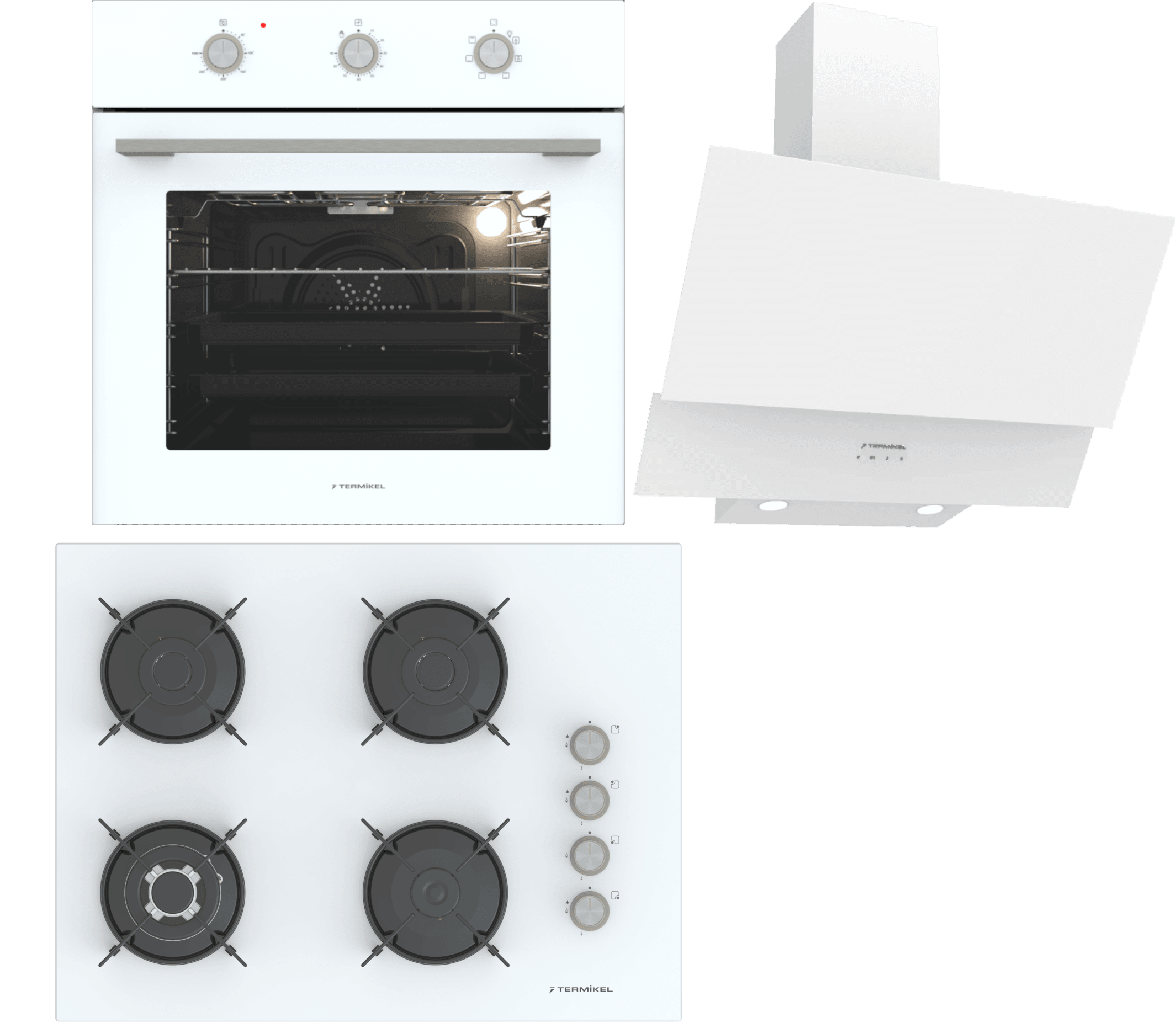 Termikel Ankastre Set (BO O6435C W + BH P7194C W + CH C6532C WW)