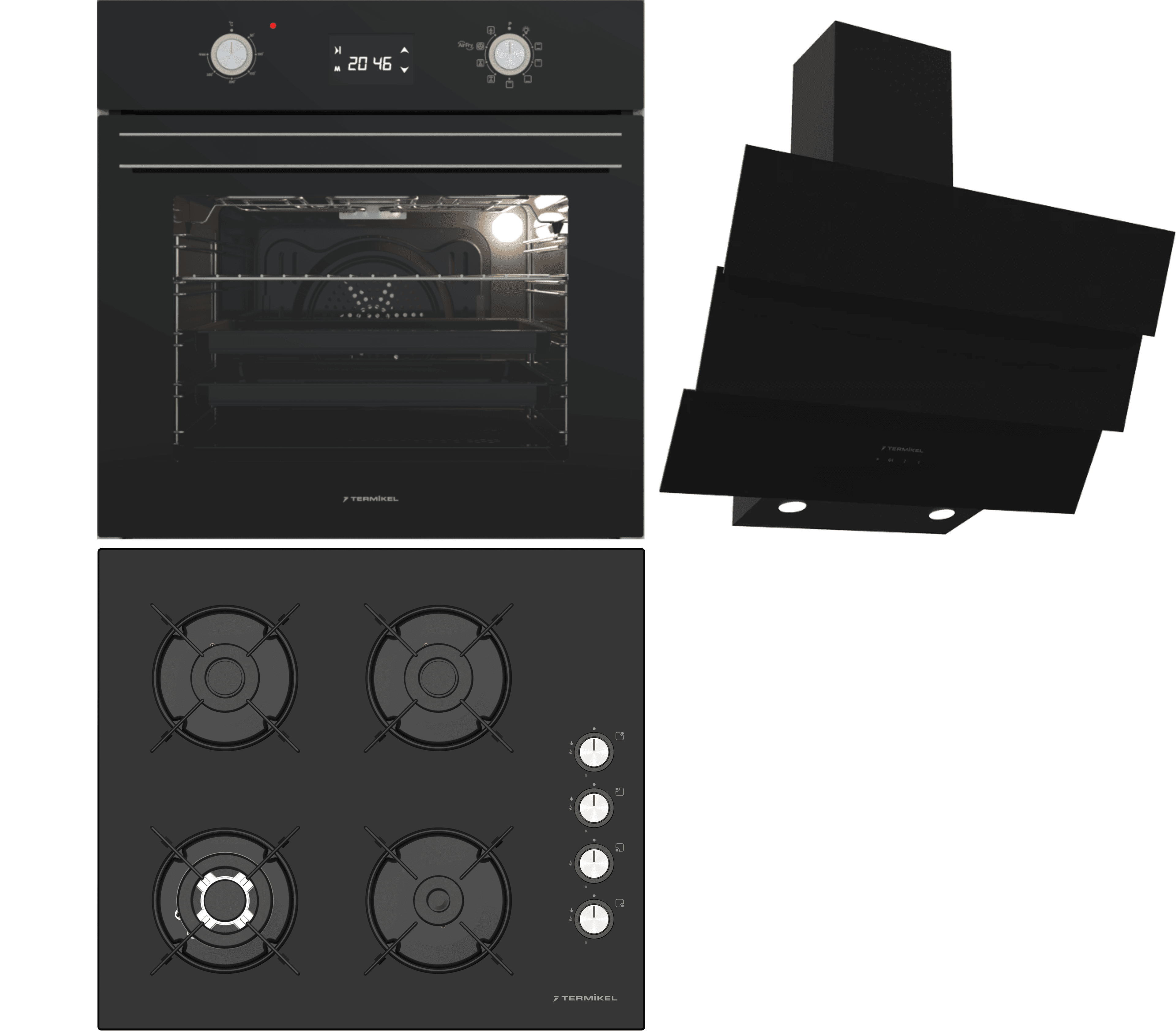 Termikel Ankastre Set (BO O6555C DB + BH P6194C B + CH S6532C BB)
