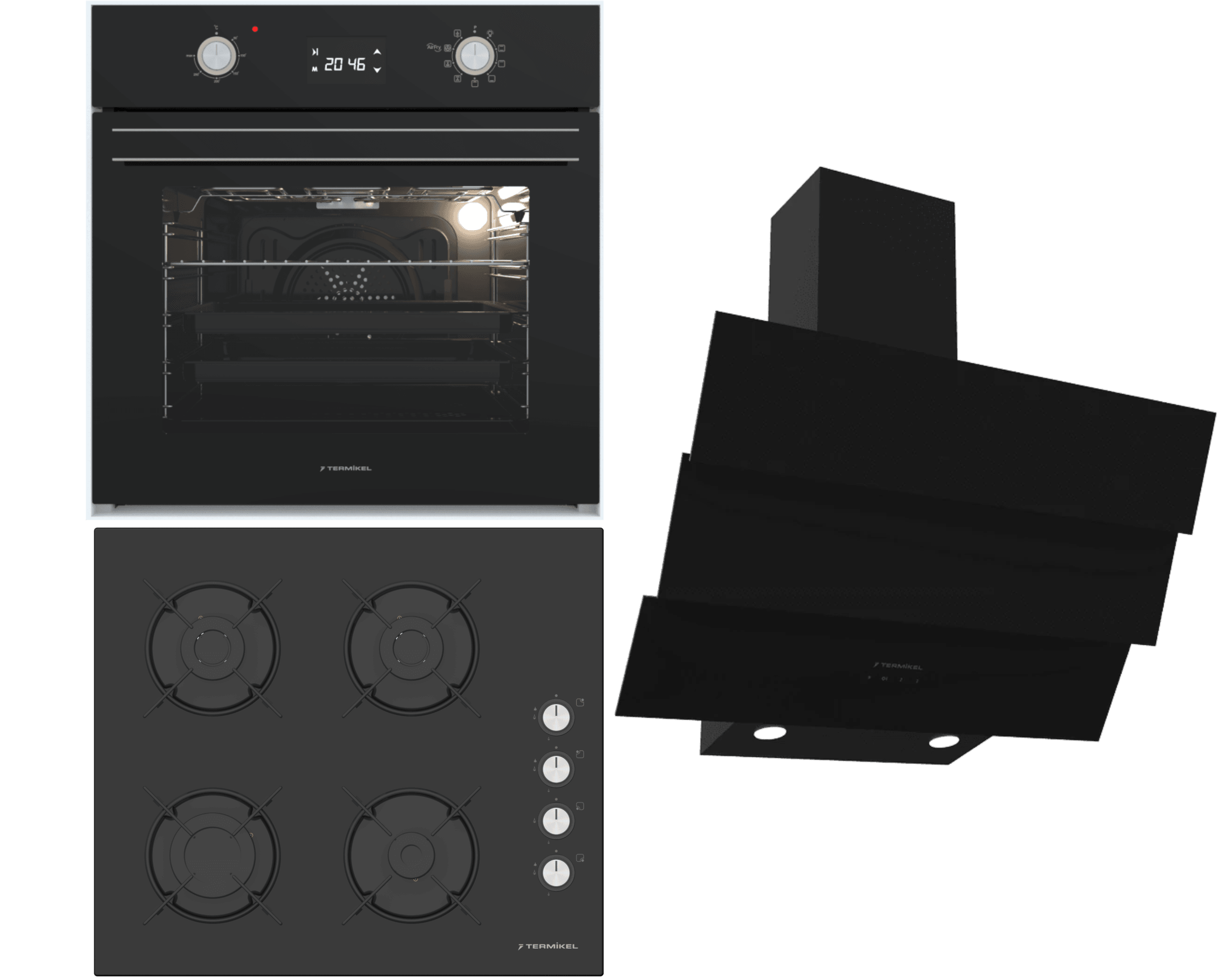 Termikel Ankastre Set (BO O6555C DB + BH P6144C B + CH S6532C BB)