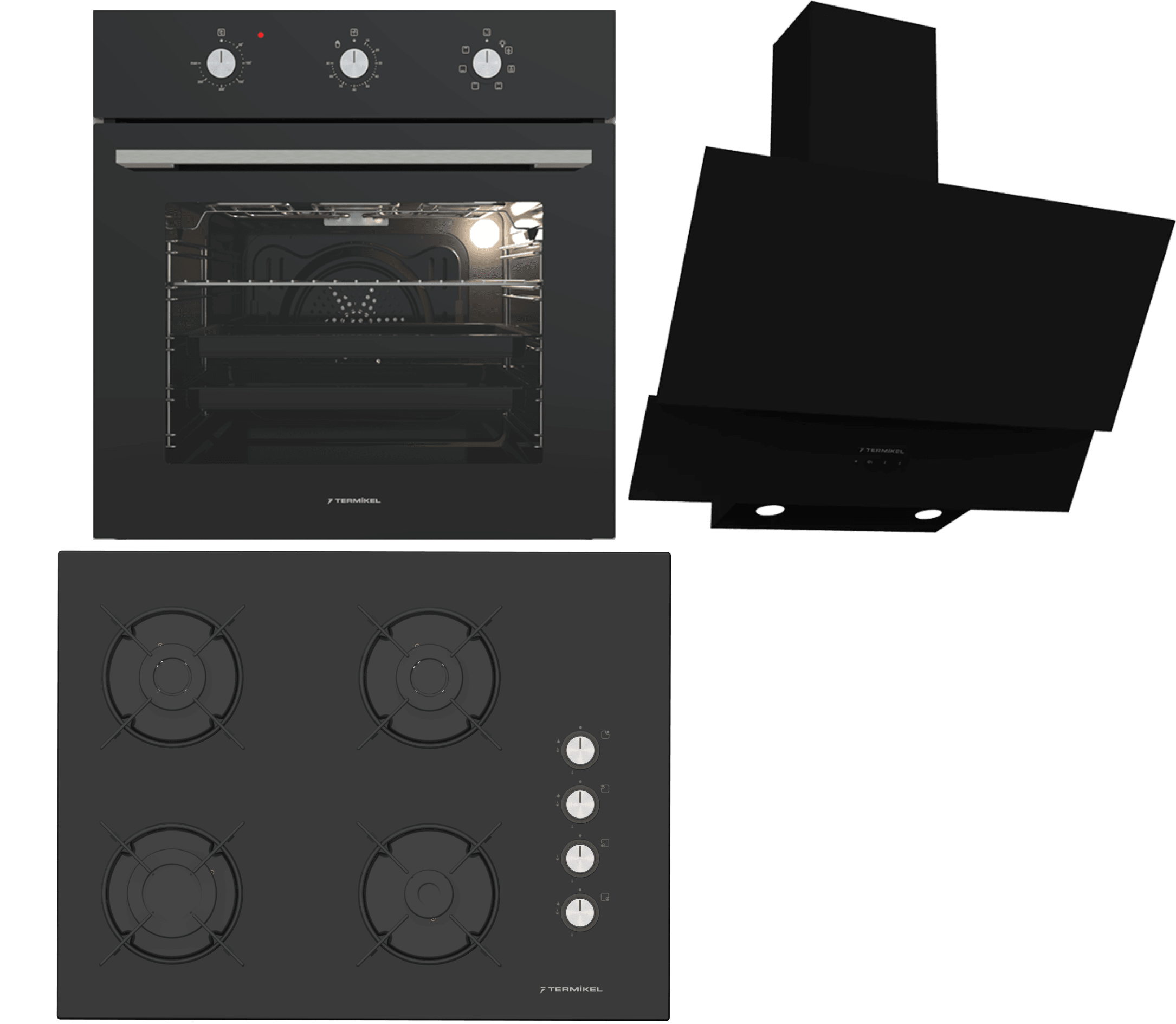 Termikel Ankastre Set (BO O6435C B + BH P7144C B + CH C6532C BB)
