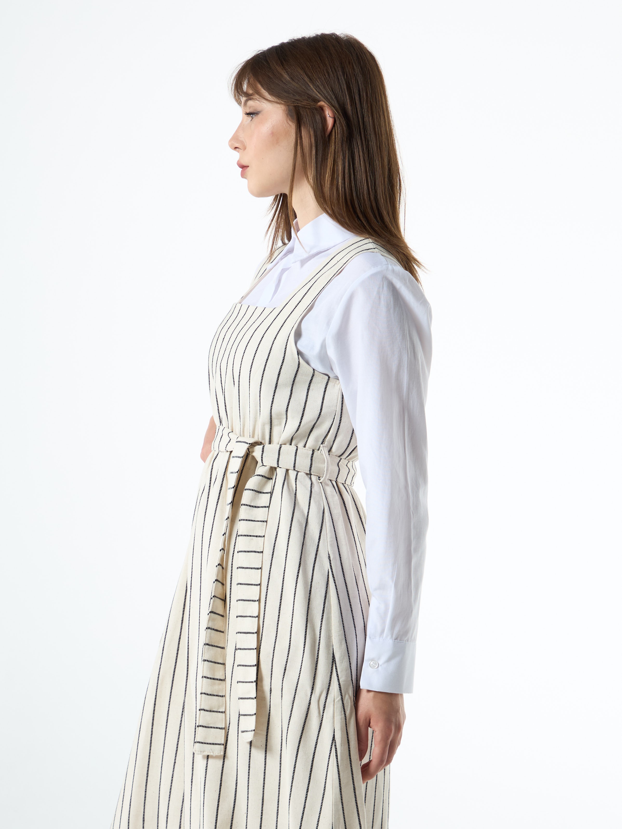 Striped beige Dress - Black