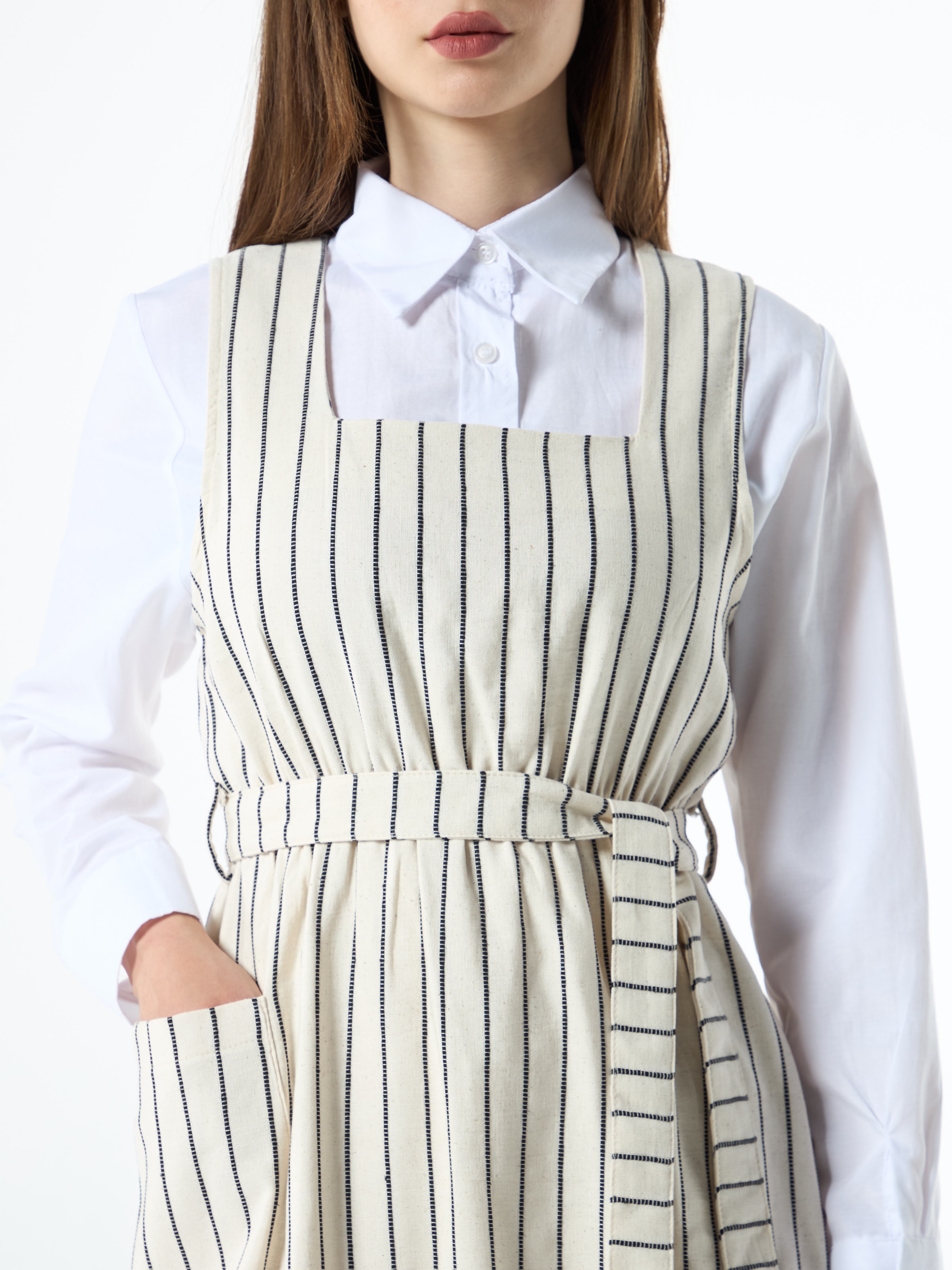 Striped beige Dress - Black