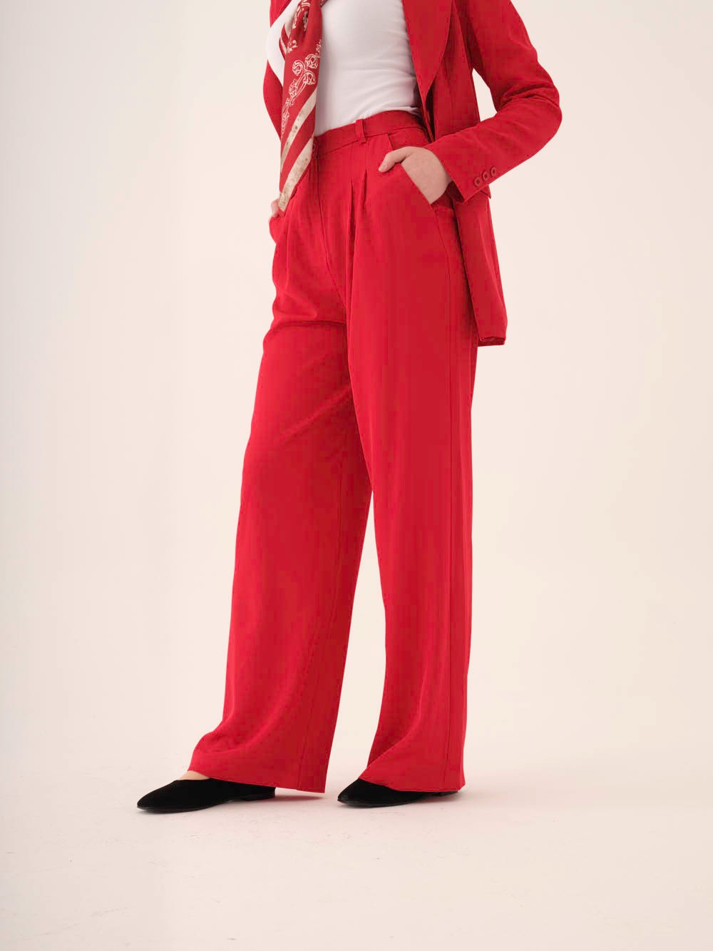 Red Fabric Pant