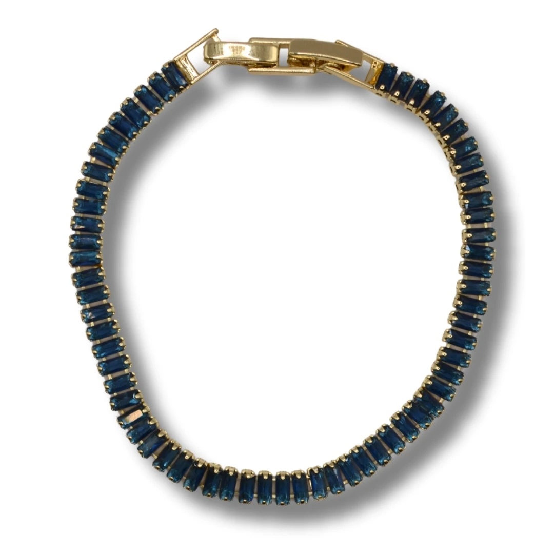 Lucent-Lacivert Zirkon Taşlı Çelik Bileklik