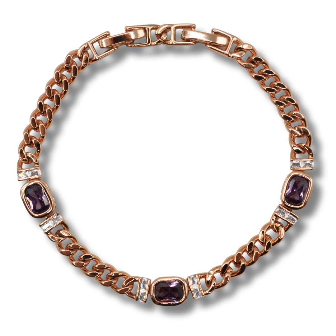 Umbra-Mor Taş Detaylı Rose Gold Renk Kadın Bileklik