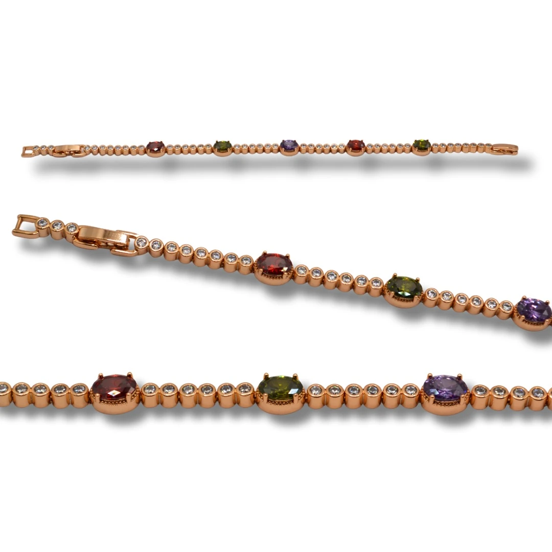 Lucent-Rose Gold ve Zirkon Taşlı Kadın Bileklik – Işıltılı Tasarım